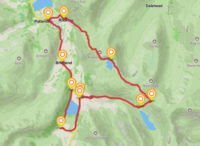 Wild Swimming Walks - Hayeswater, Angle Tarn and Brother's Water mobile static map