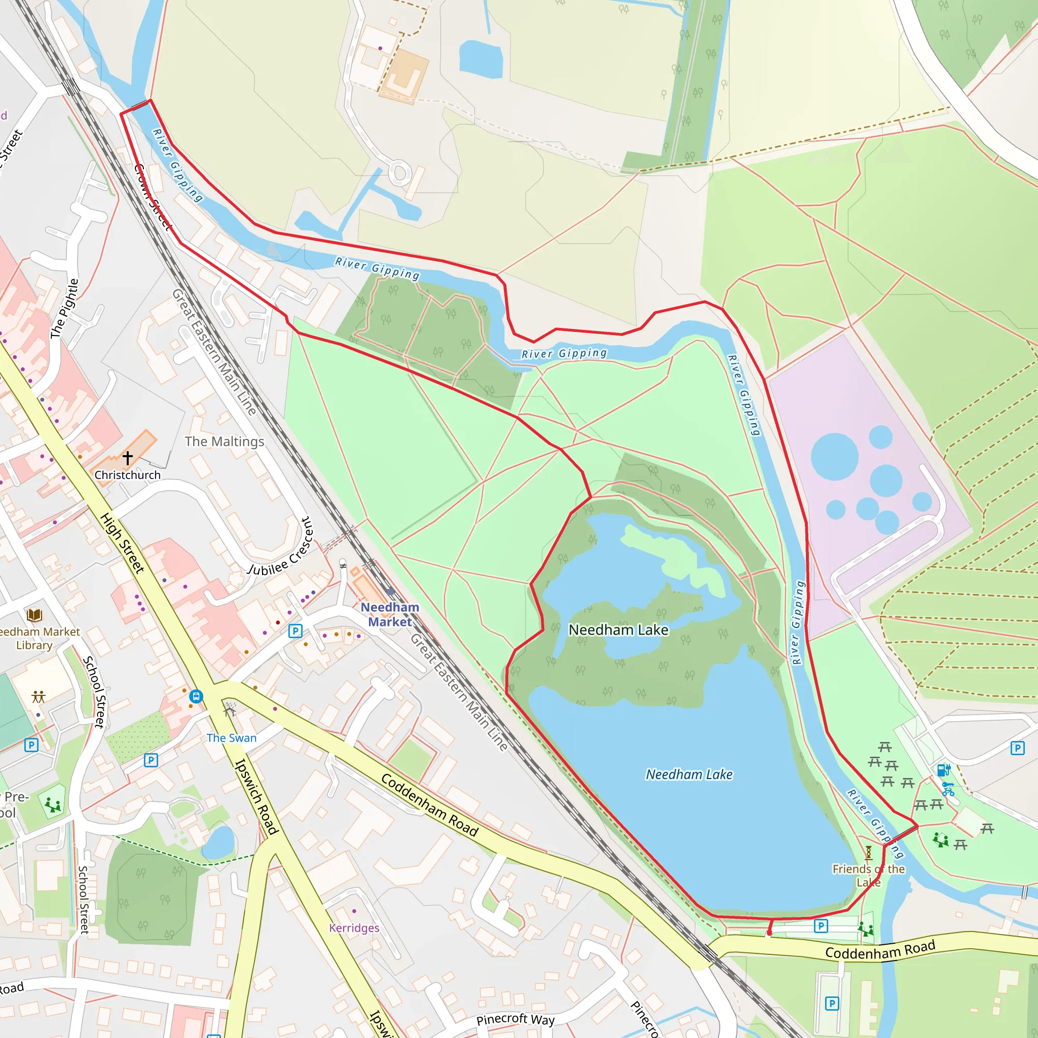 Needham Lake Loop mobile static map