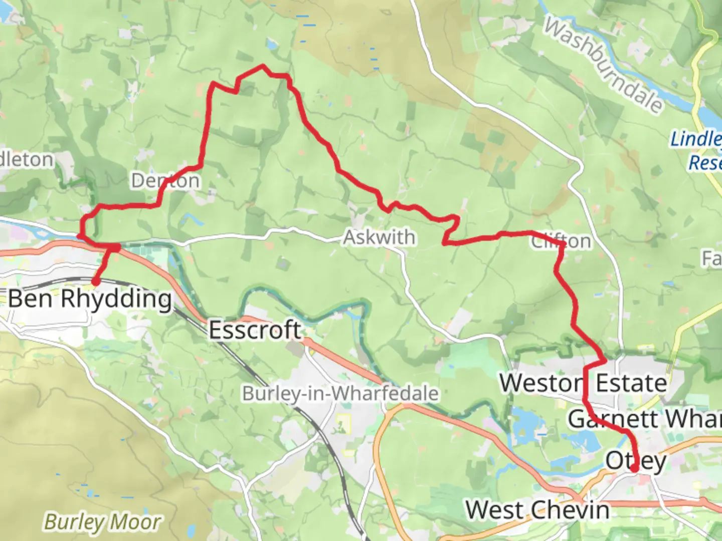 An image depicting the trail Welcome Way Day 1 and its surrounding area.