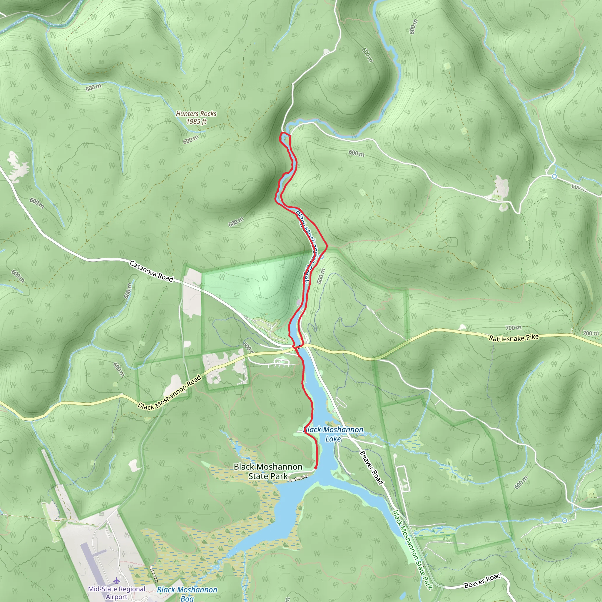 Black Moshannon Trail mobile static map