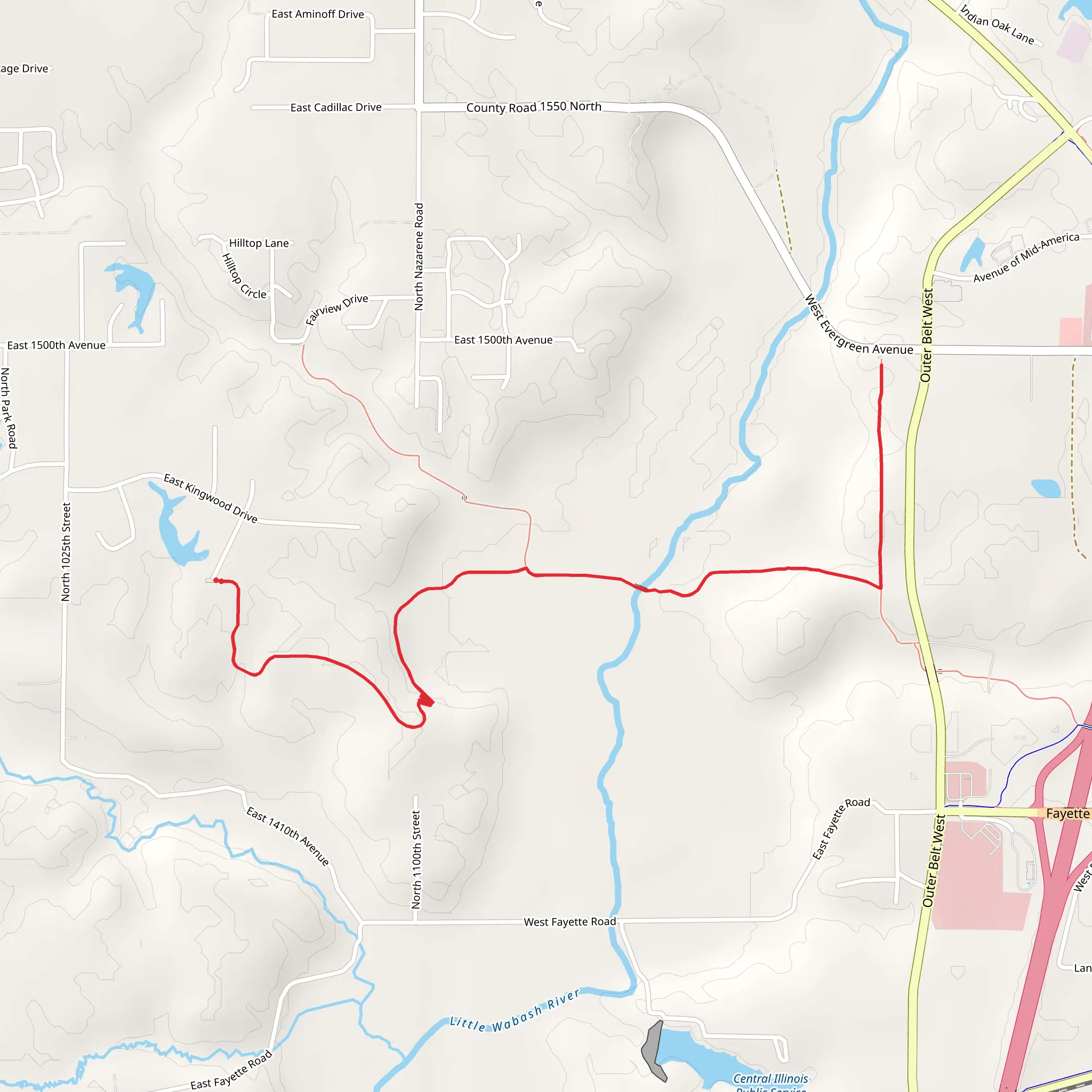 TREC Trail via Little Wabash River mobile static map