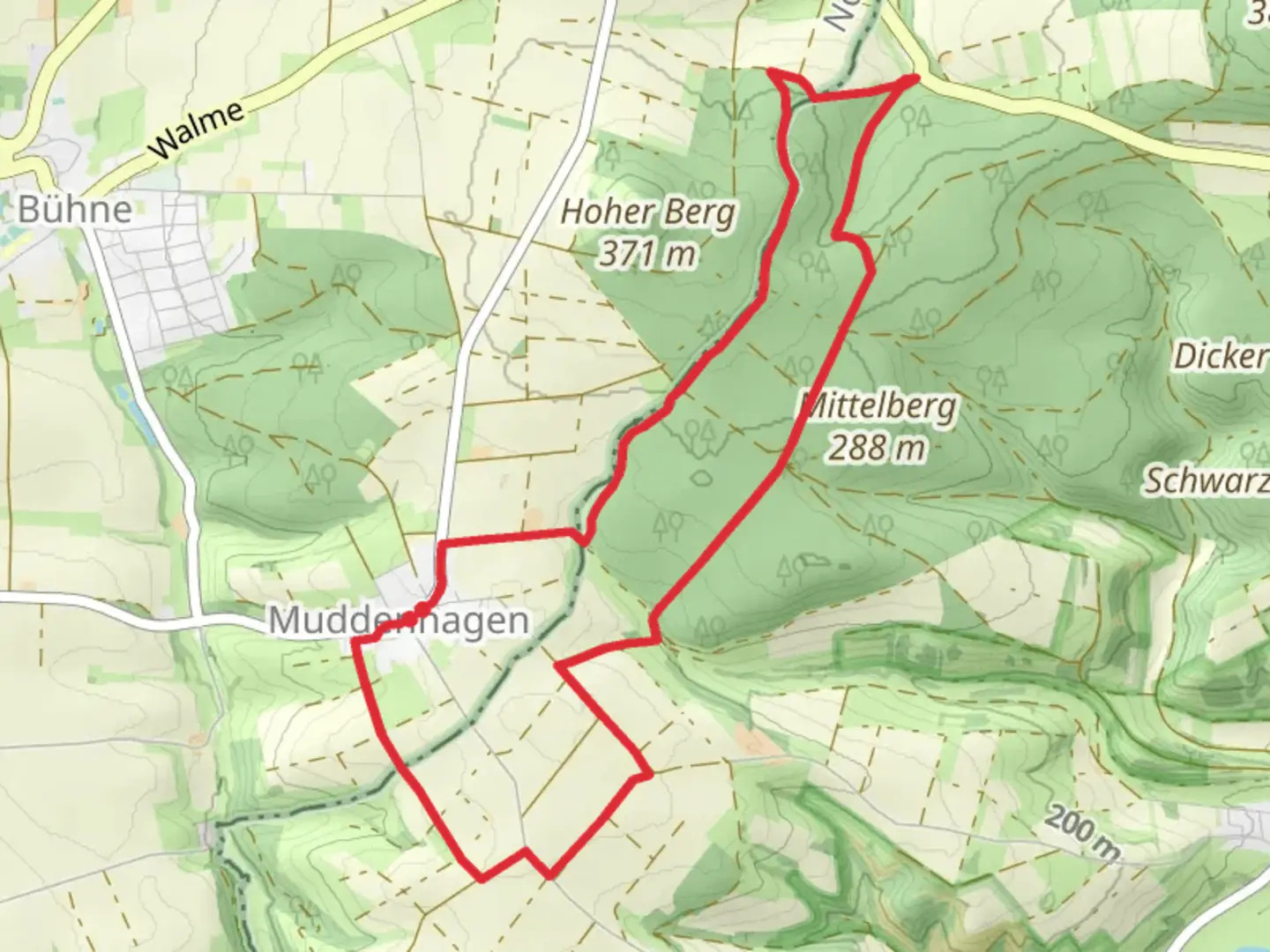 An image depicting the trail Borgentreich Rundweg and its surrounding area.