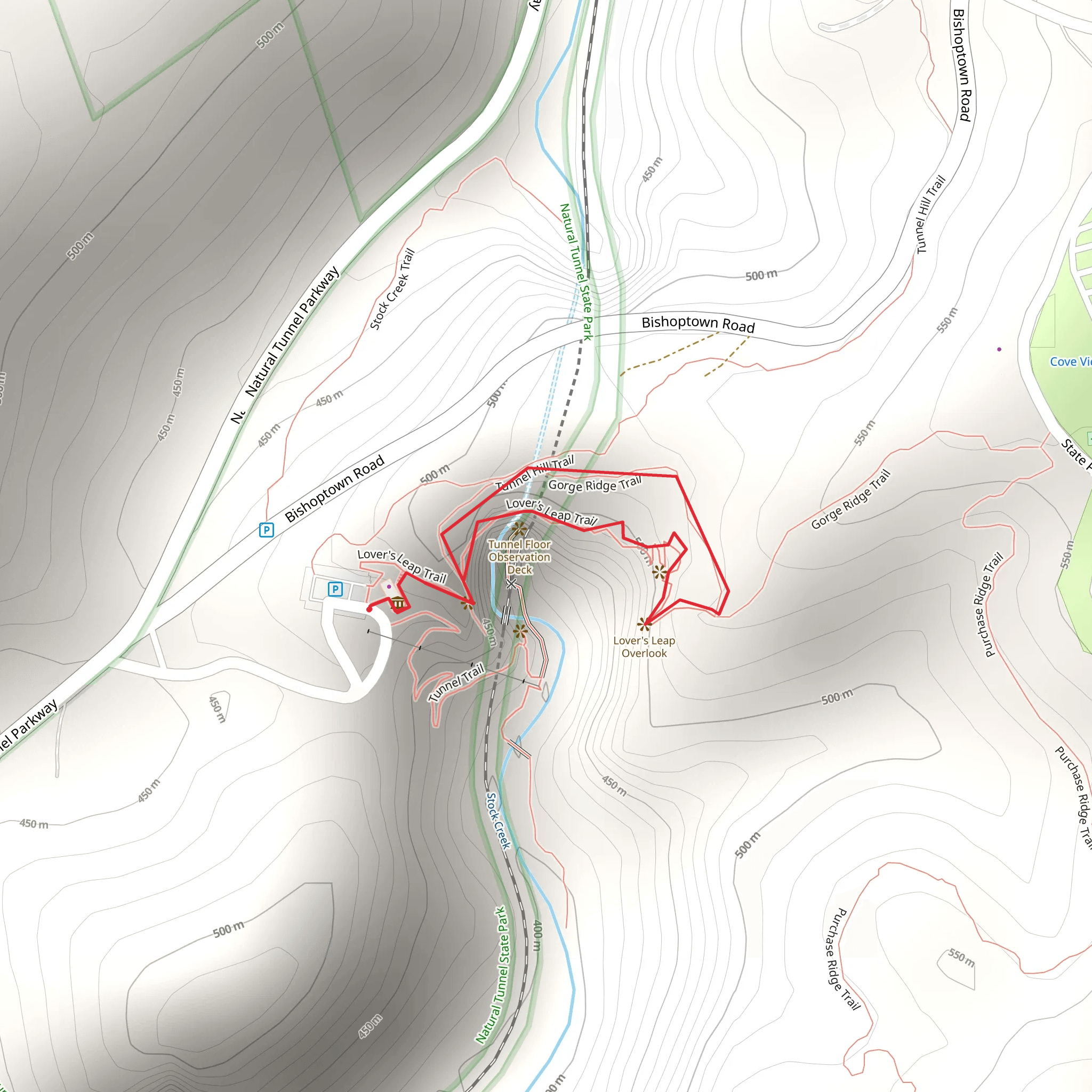 Gorge Ridge and Lover's Leap Loop Trail mobile static map
