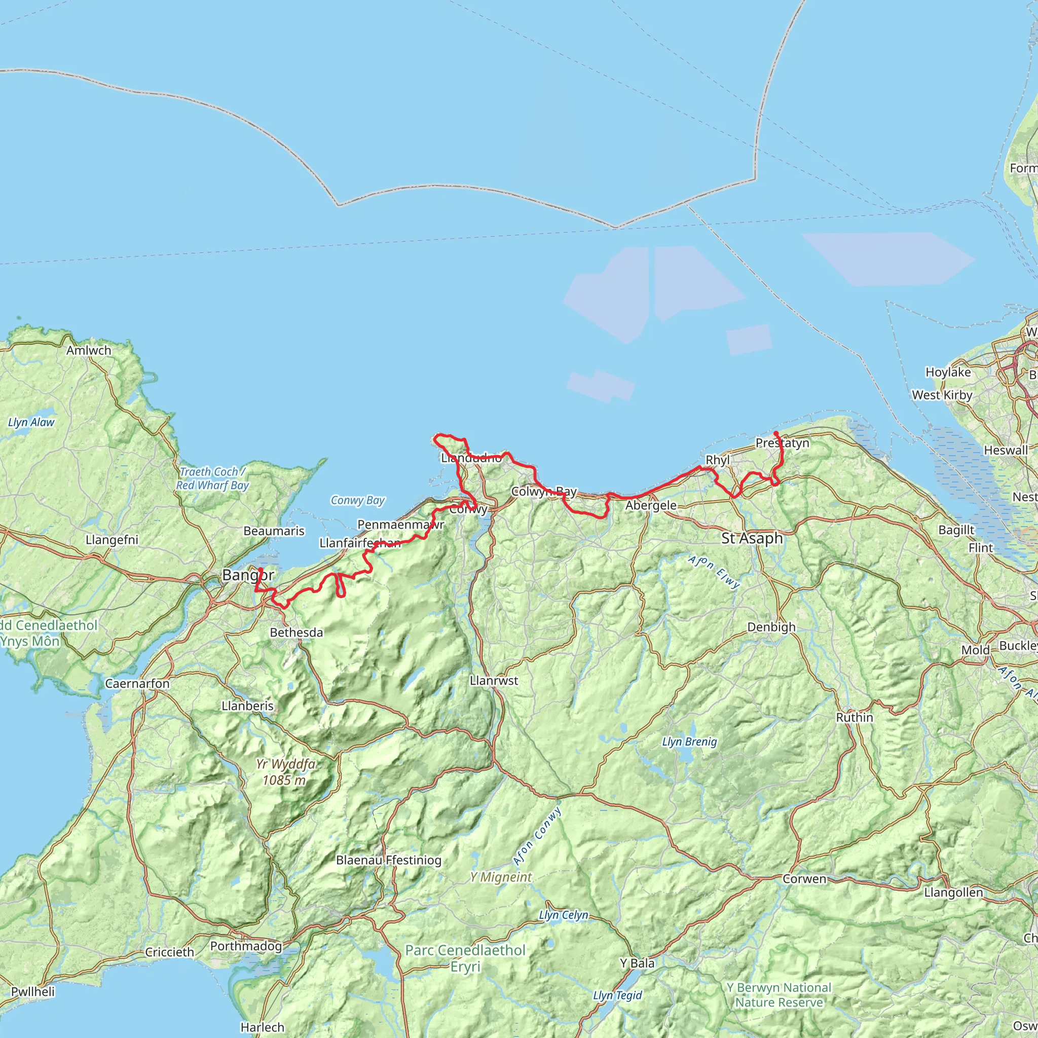North Wales Path mobile static map