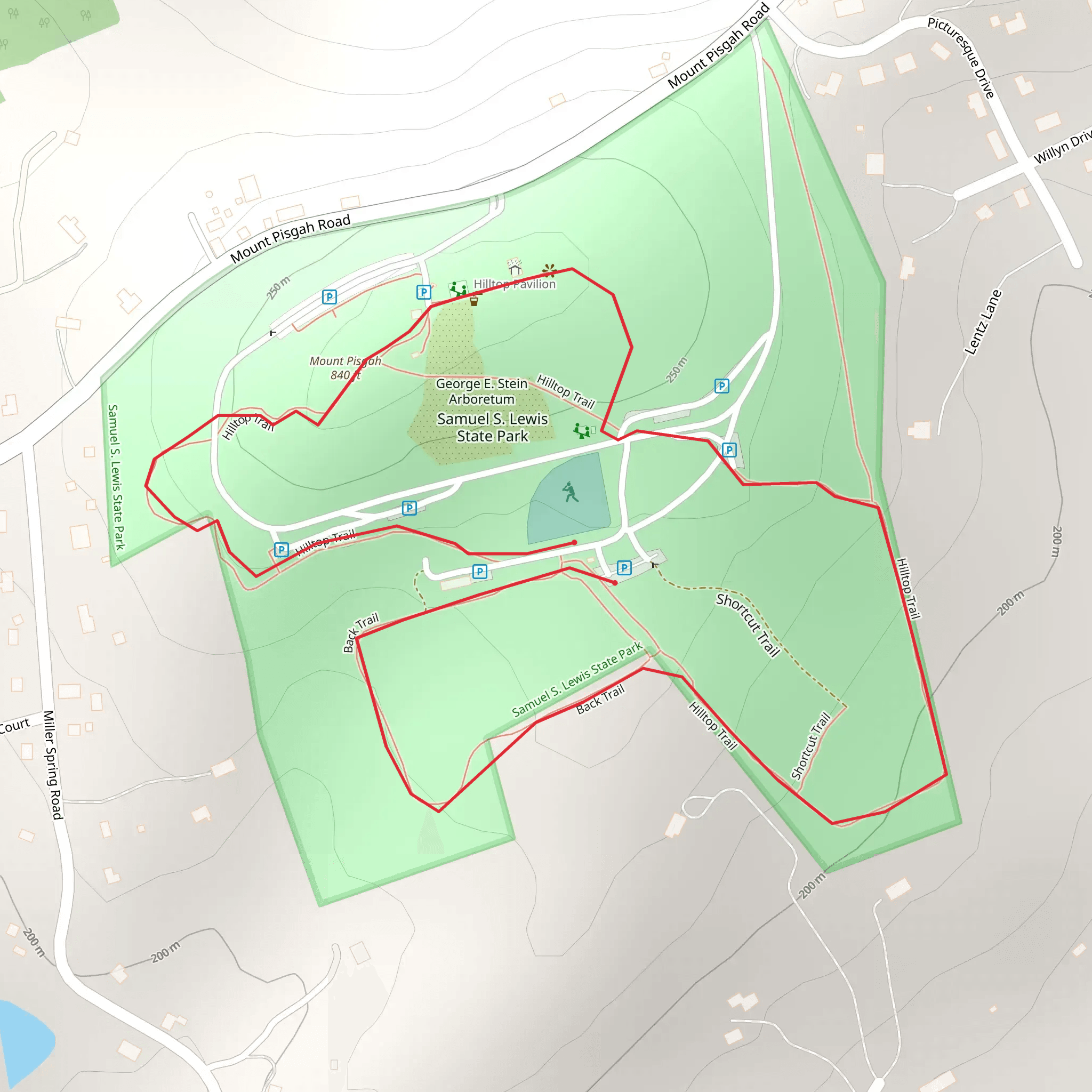 Samuel S Lewis State Park Loop mobile static map