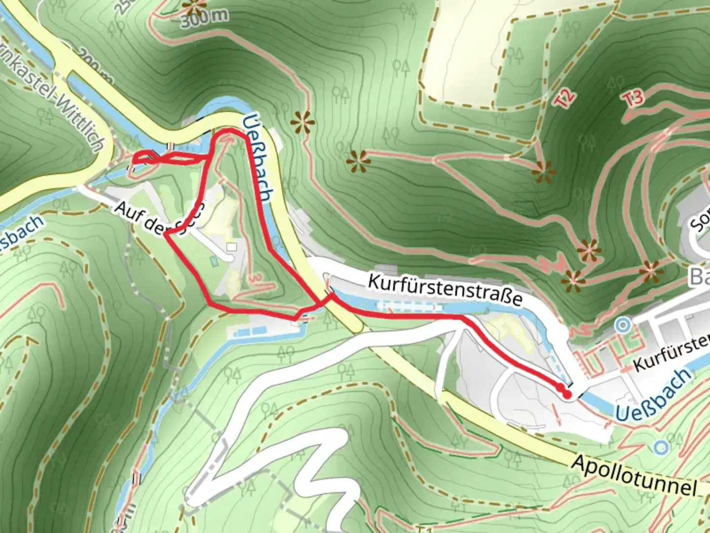 An image depicting the trail Elfengrotte via Eifel Camino and its surrounding area.