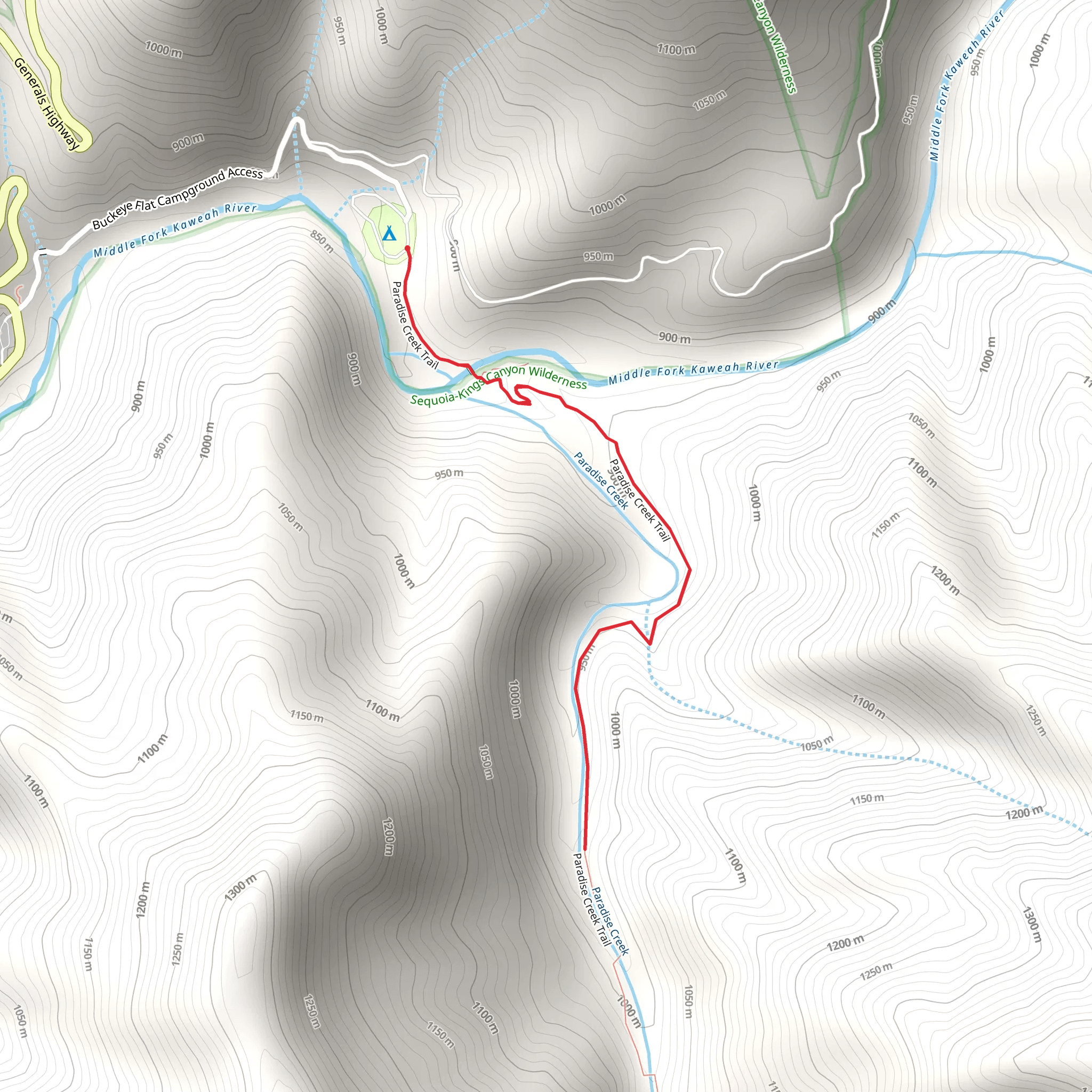 Paradise Creek Trail mobile static map