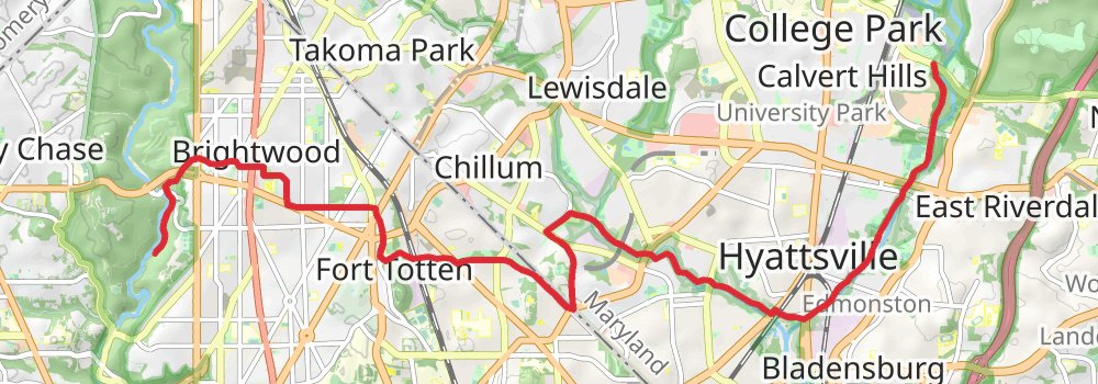 American Discovery Trail - Maryland and Washington DC stage 8 Map