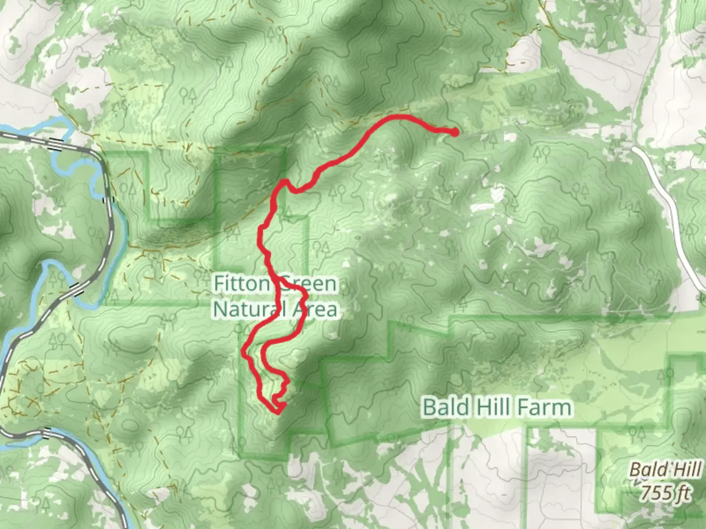 An image depicting the trail Allen Throop Loop via Cardwell Hill Trail and its surrounding area.
