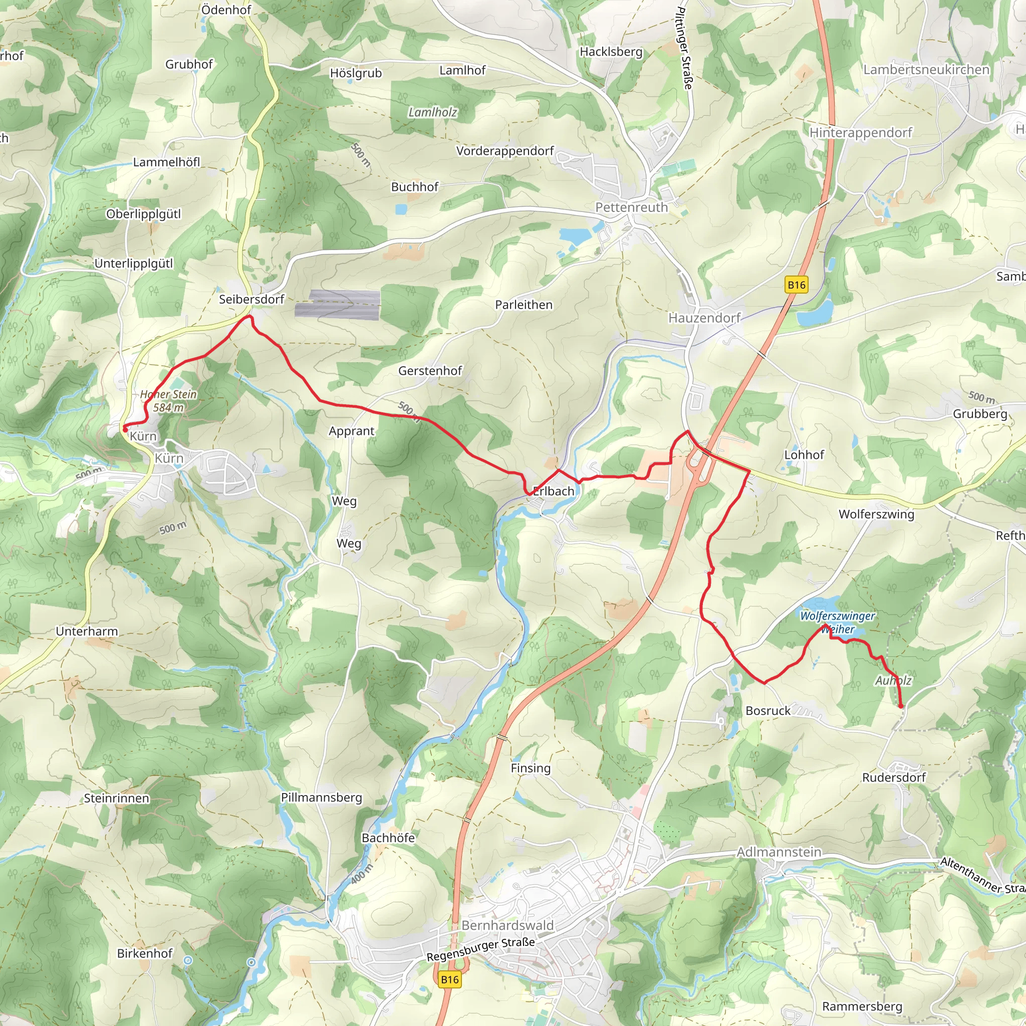Kurn to Rudersdorf Walk mobile static map