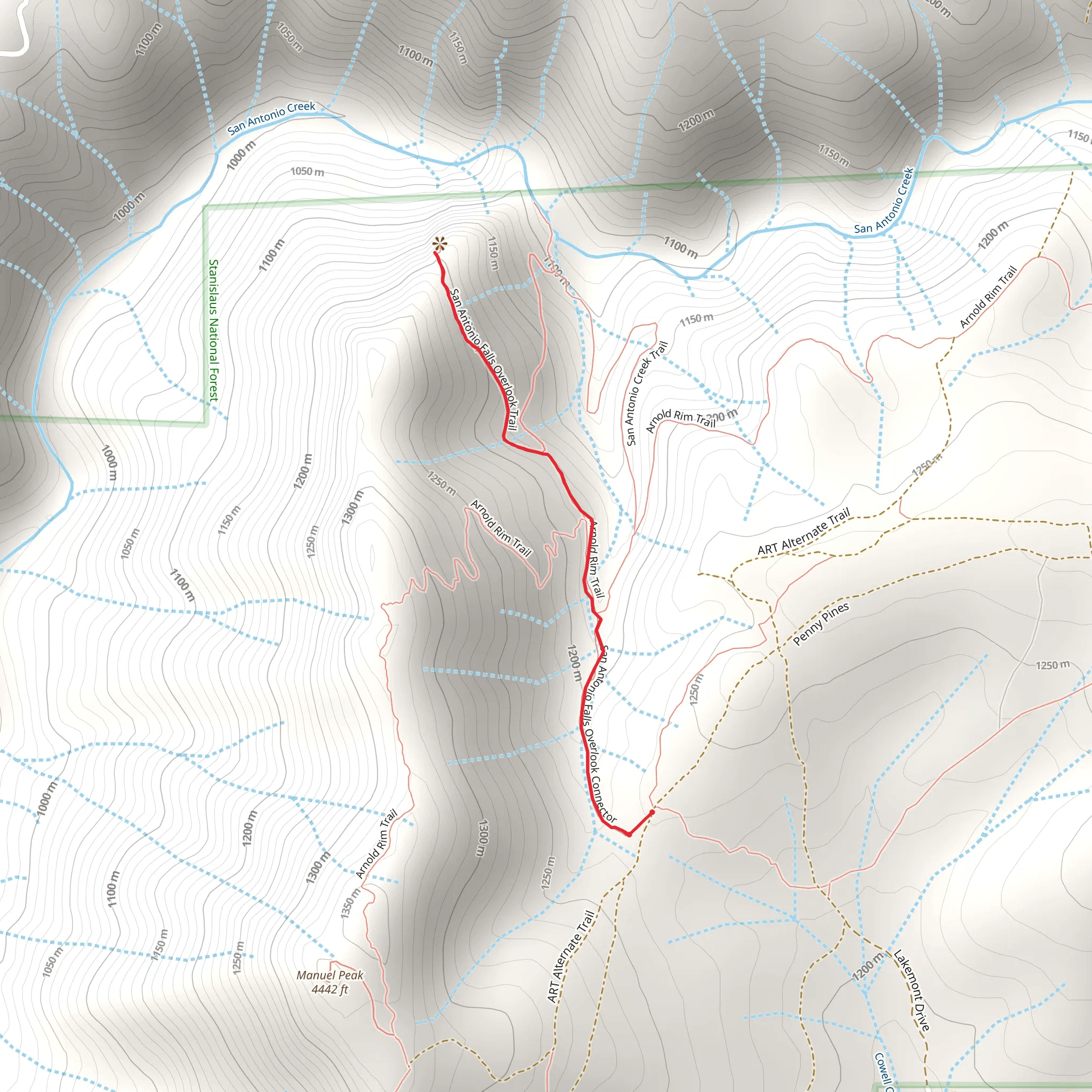 San Antonio Falls Trail mobile static map