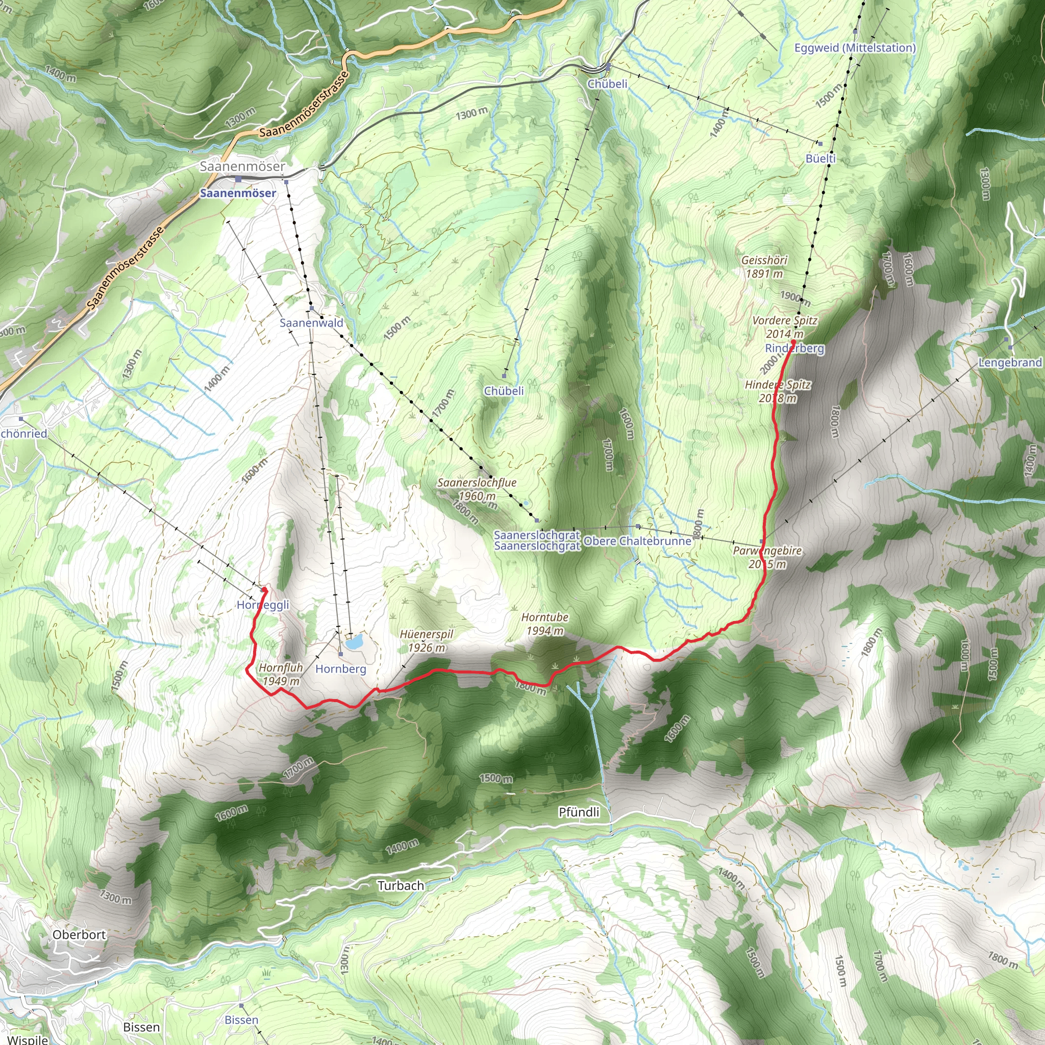 Horneggli-Panoramaweg mobile static map