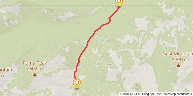 Youngs Creek via Lodgepole Trail stage 3 Map