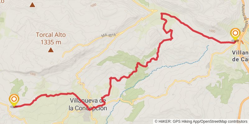 Andalucian Coast to Coast Walk stage 9 Map