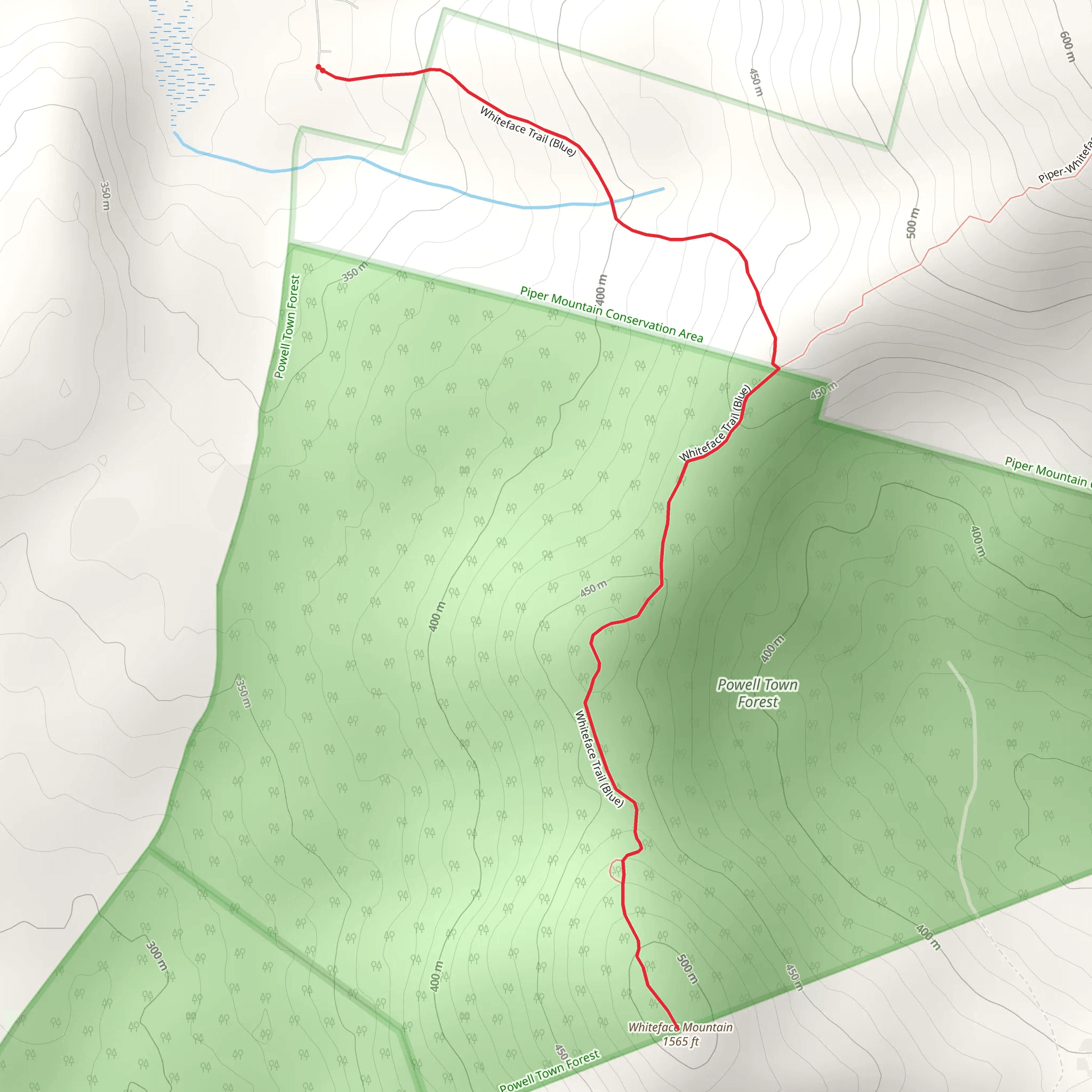 Whiteface Mountain Trail mobile static map