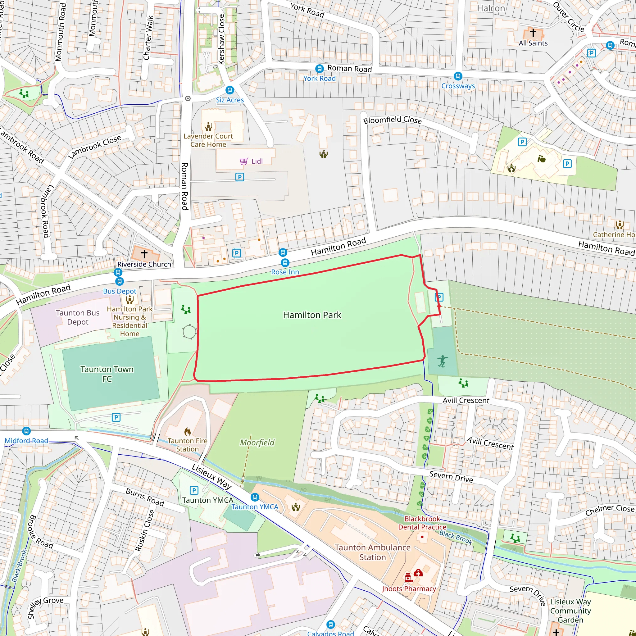 Hamilton Park Loop mobile static map