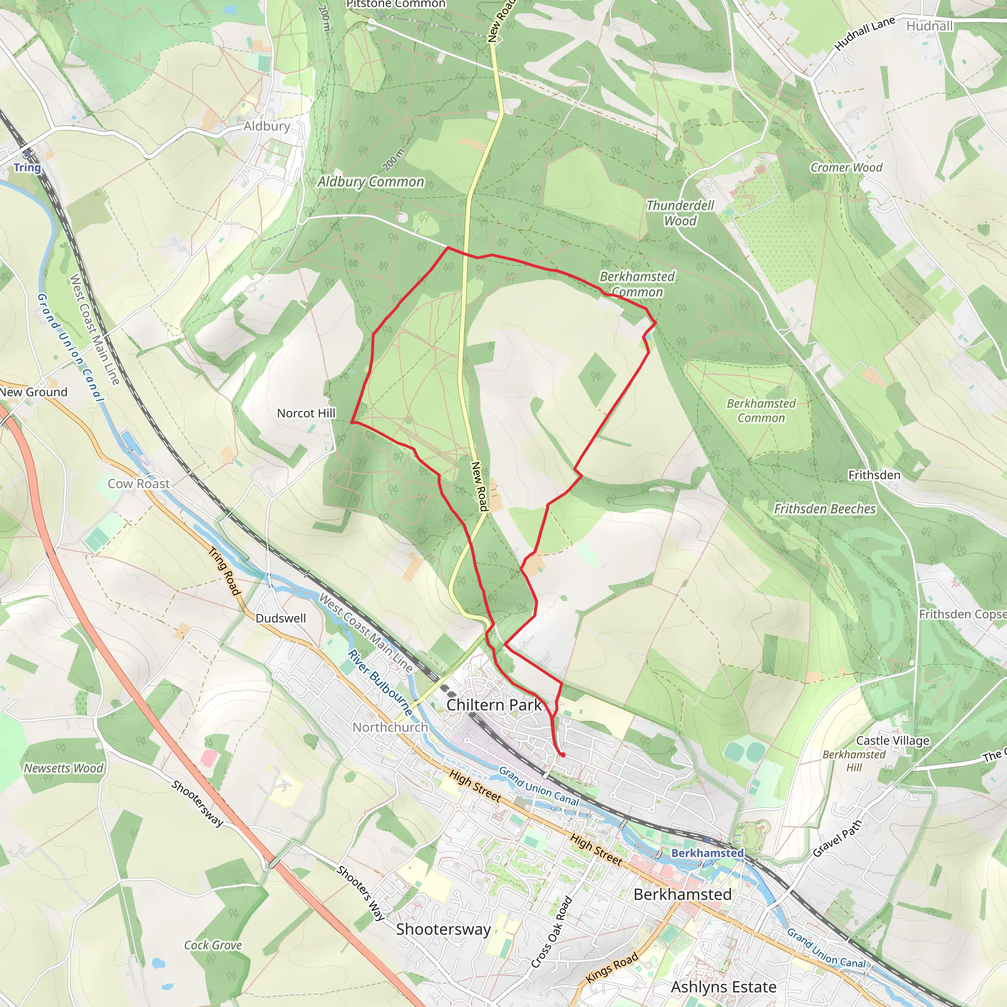 Berkhamsted and Northchurch Commons mobile static map