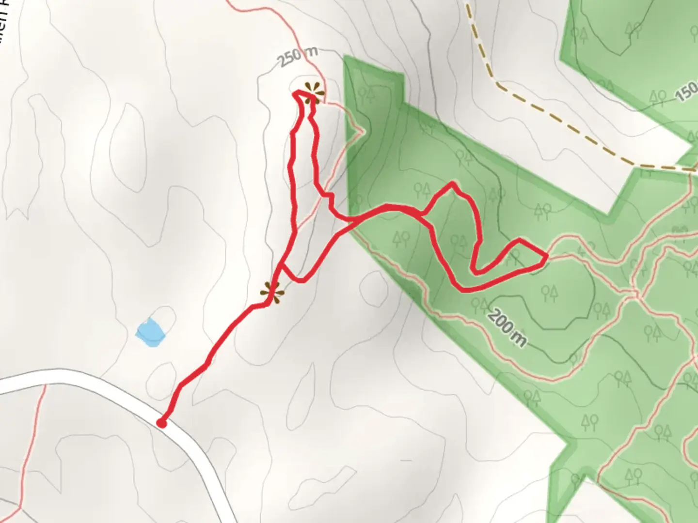 An image depicting the trail Great Hill and Glacial Erratic Trail Loop via Hamilton's Path and its surrounding area.