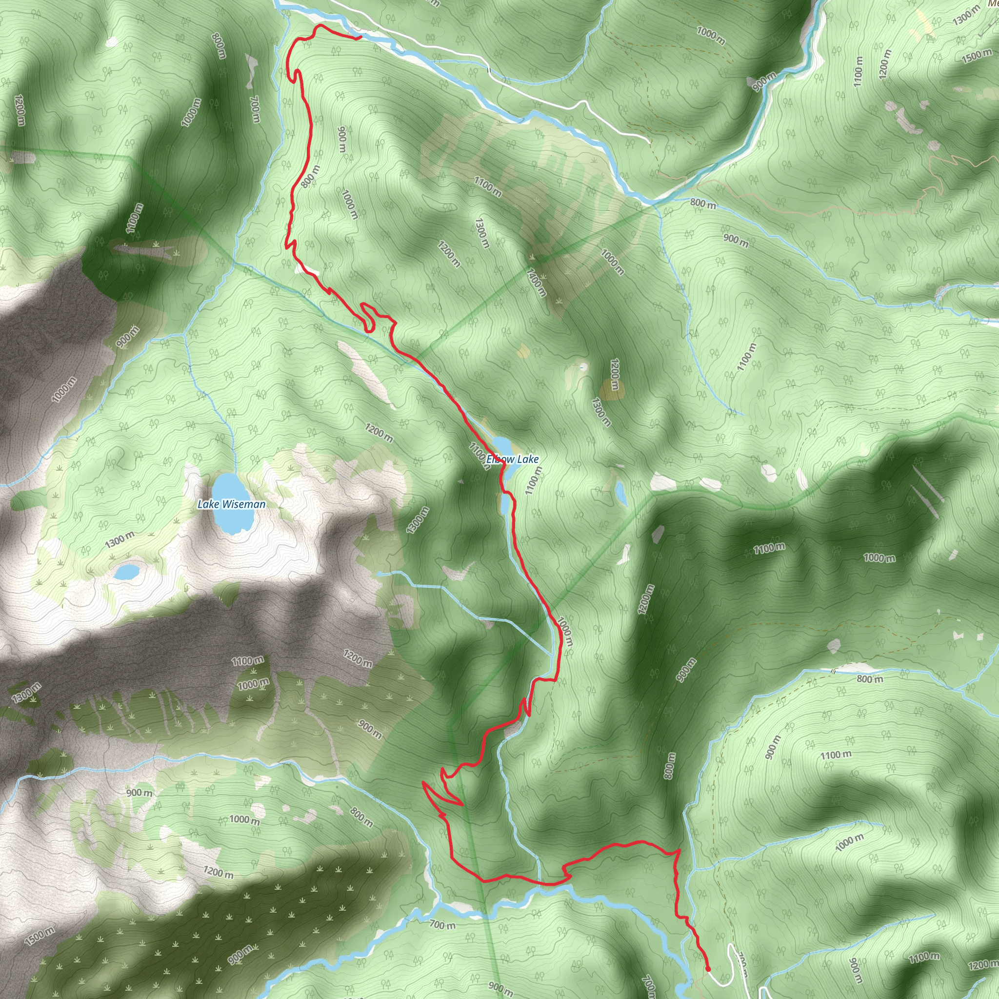 Middle Fork Nooksack River via Elbow Lake Trail mobile static map