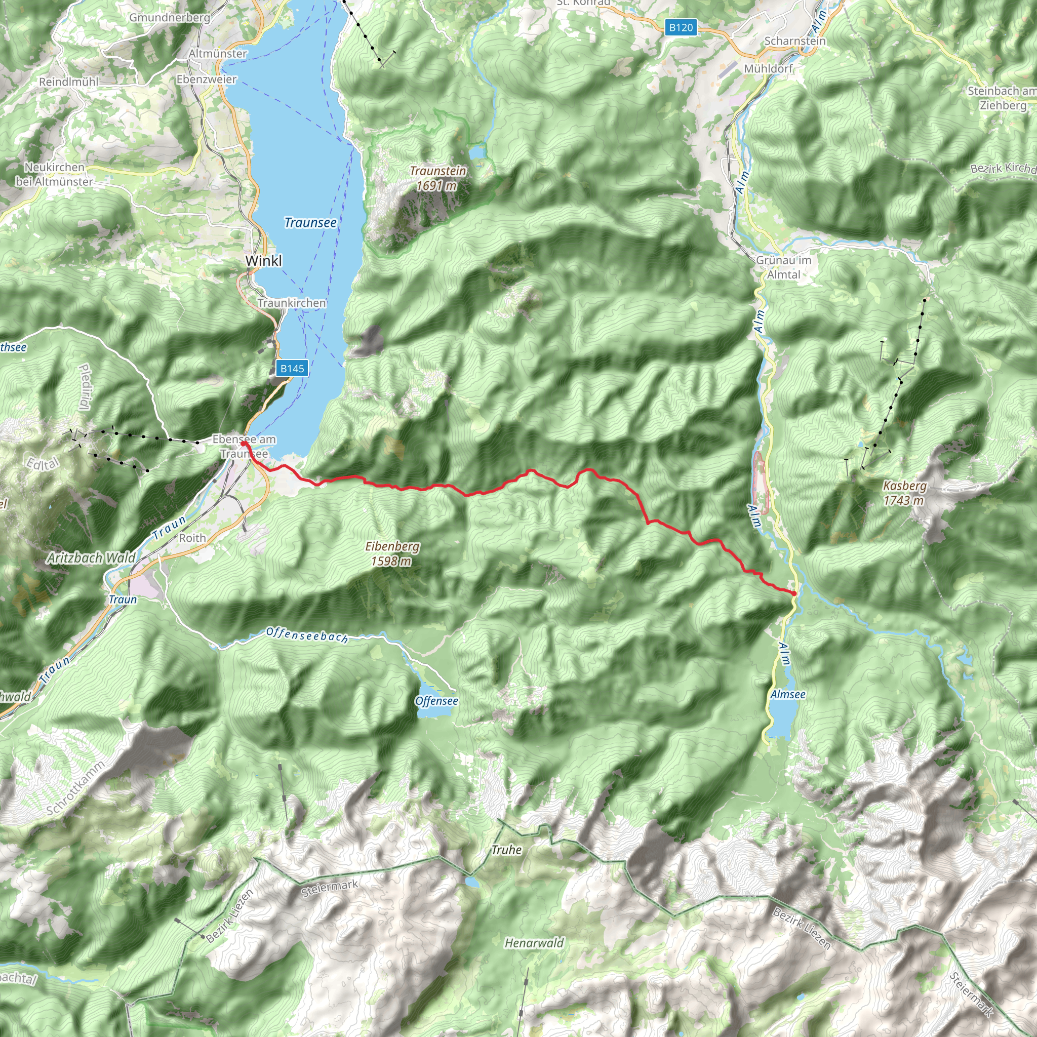 Habernau - Auerbachklause - Rindbachklause - Ebensee mobile static map