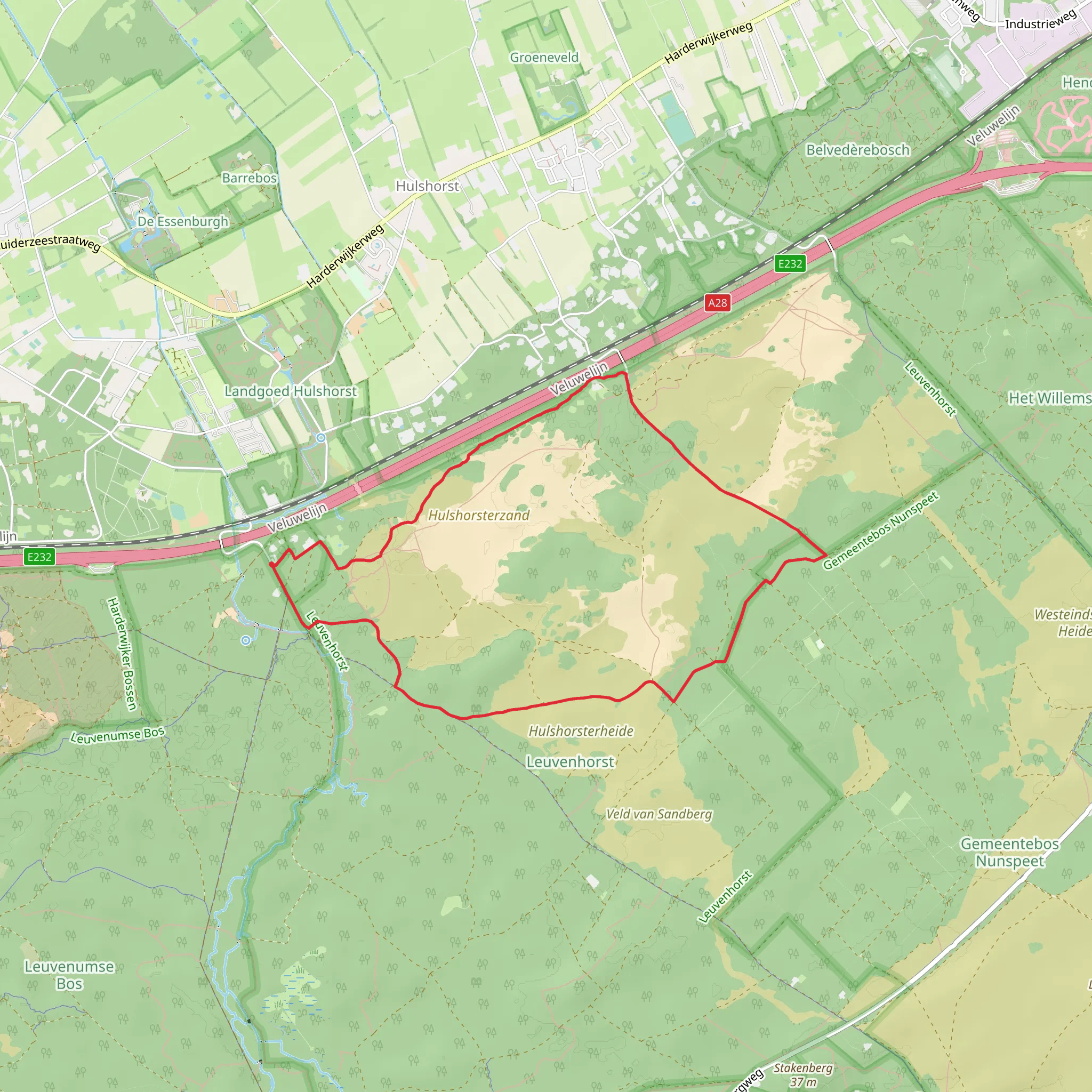 Hulshorsterzand, Tafelberg and t Witte Zand Loop mobile static map