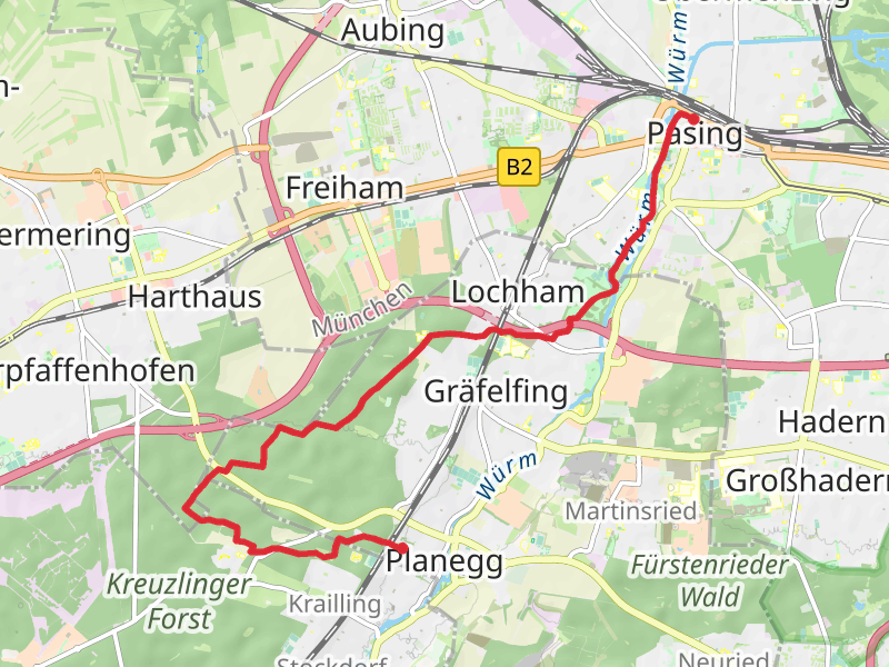 Pasing to Planegg Walk via River Wurm