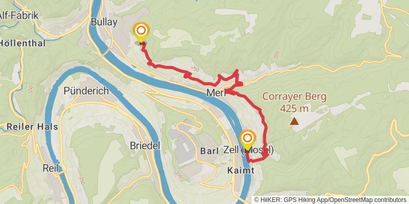 Moselsteig stage 14 Map