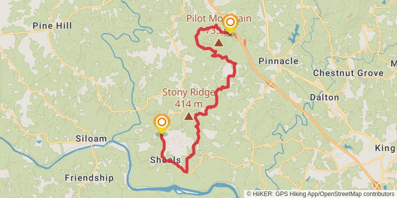 Mountains-to-Sea Trail stage 40 Map