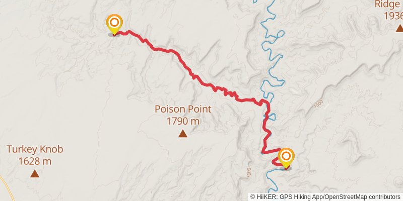 Hayduke Trail stage 16 Map