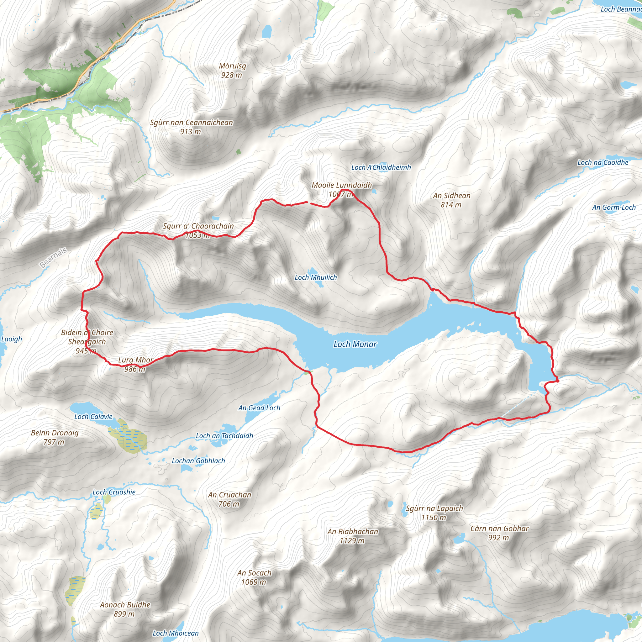 Loch Monar Loop mobile static map