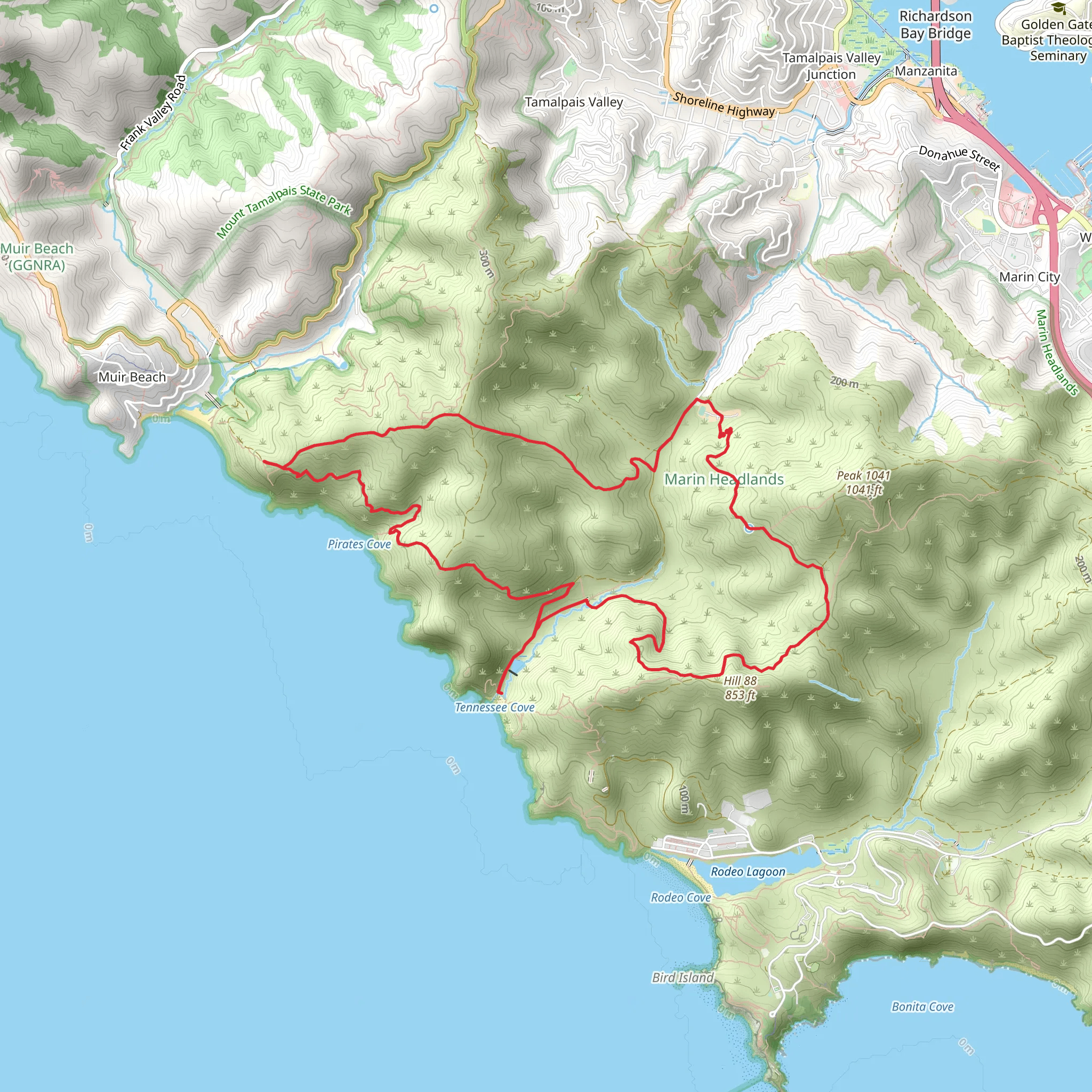 Old Springs Trail and Coastal Trail Loop mobile static map
