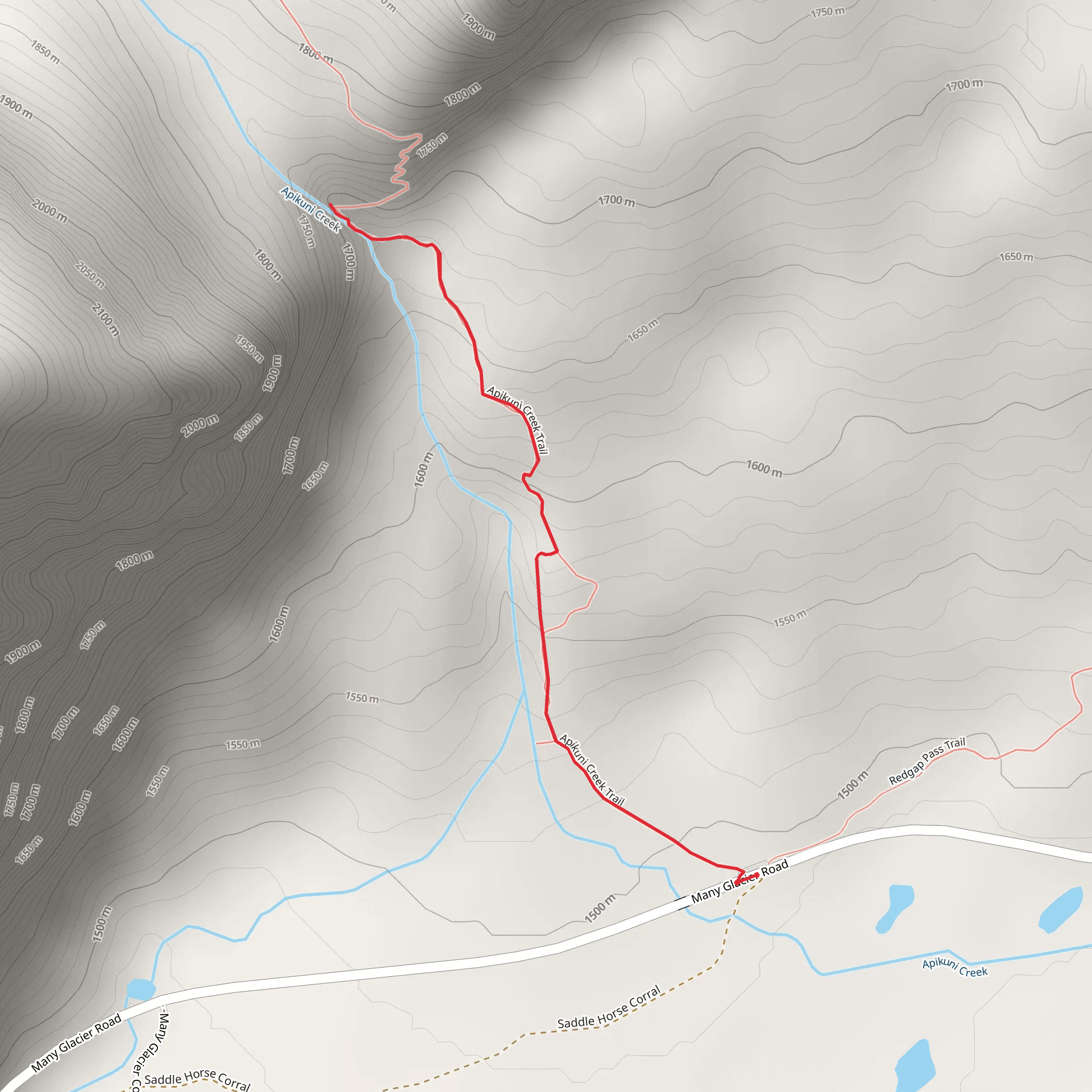 Apikuni Creek mobile static map