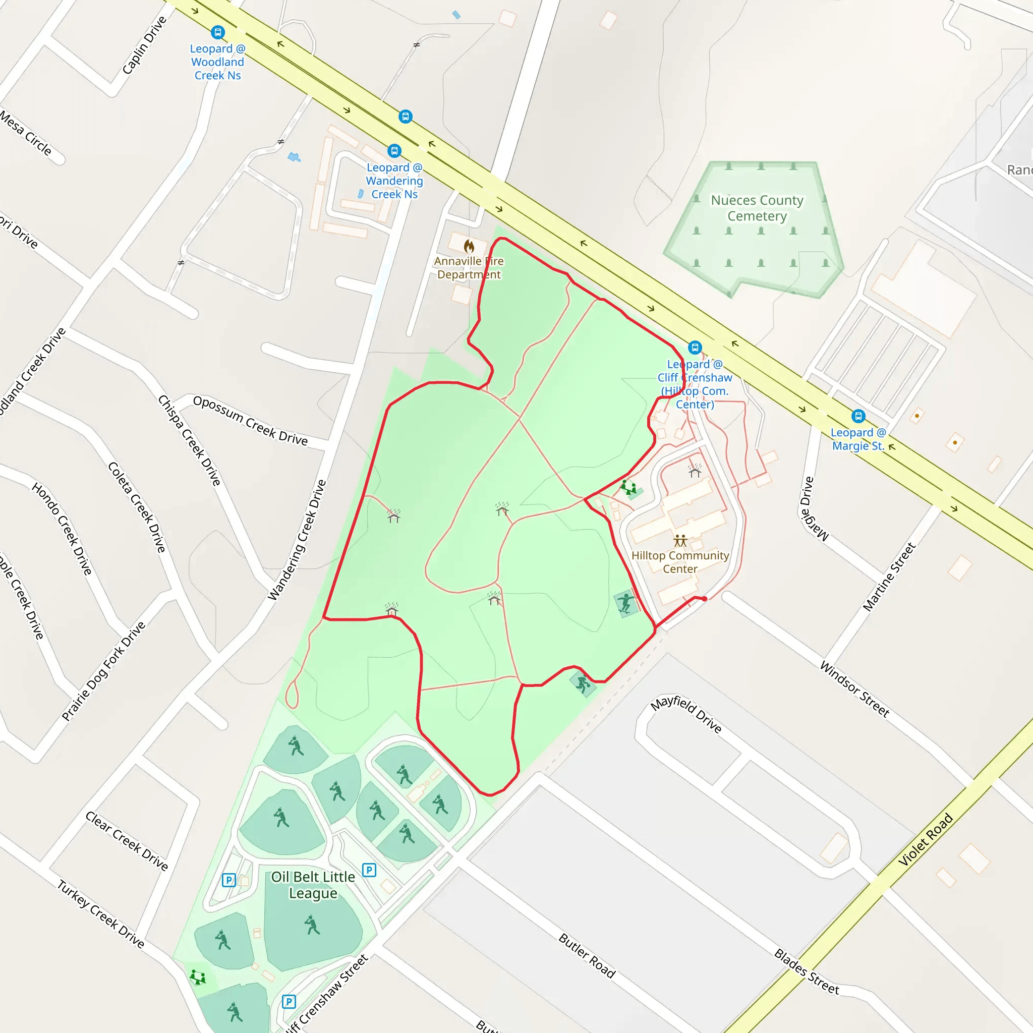 Hilltop Nature Area Loop mobile static map