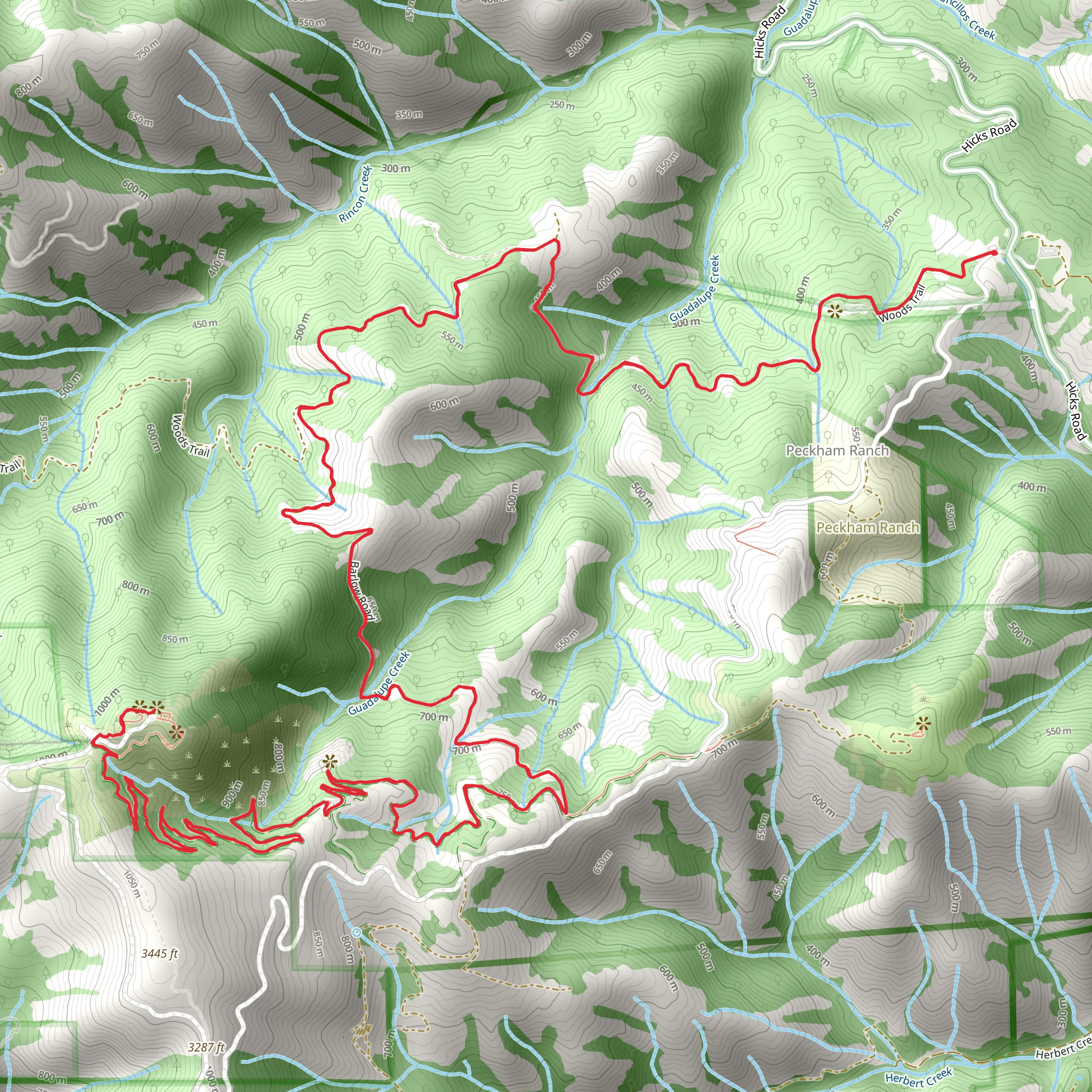 Mount Umunhum via Barlow Road mobile static map