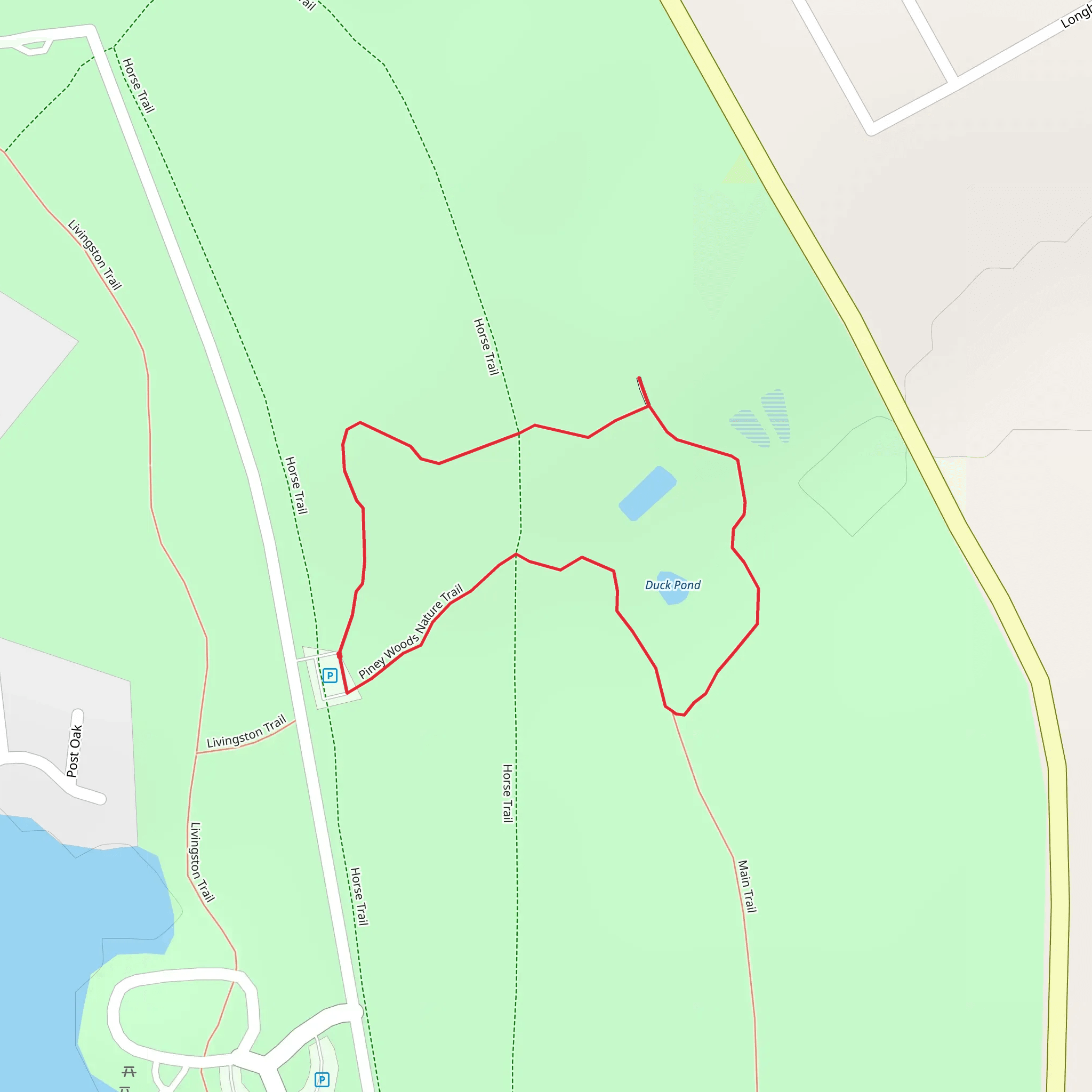 Piney Woods Nature Loop Trail mobile static map