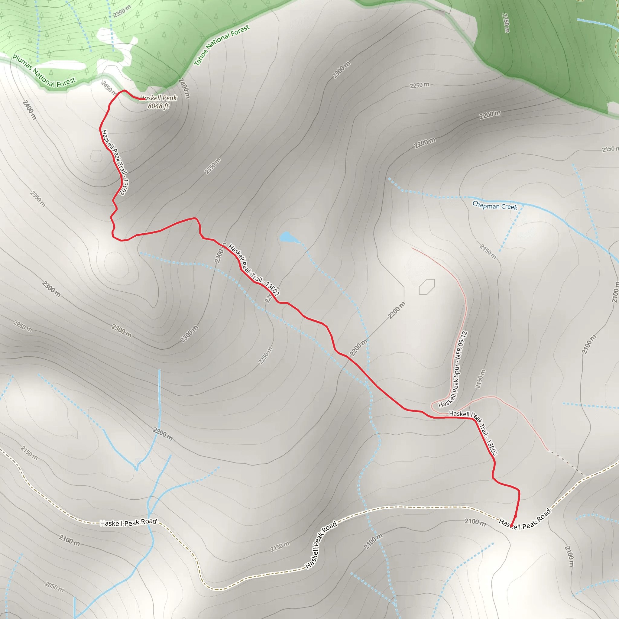 Haskell Peak Trail mobile static map