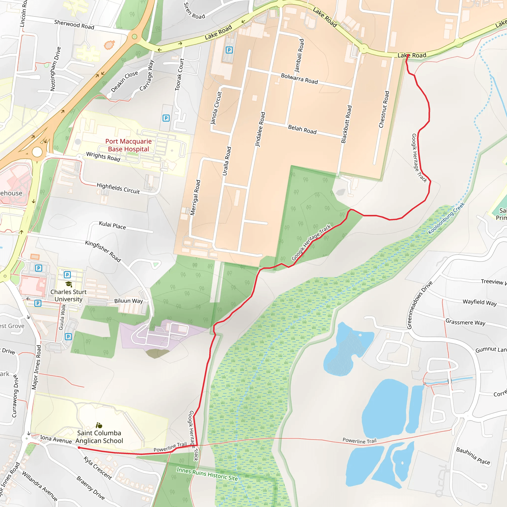 Googik Heritage Track mobile static map