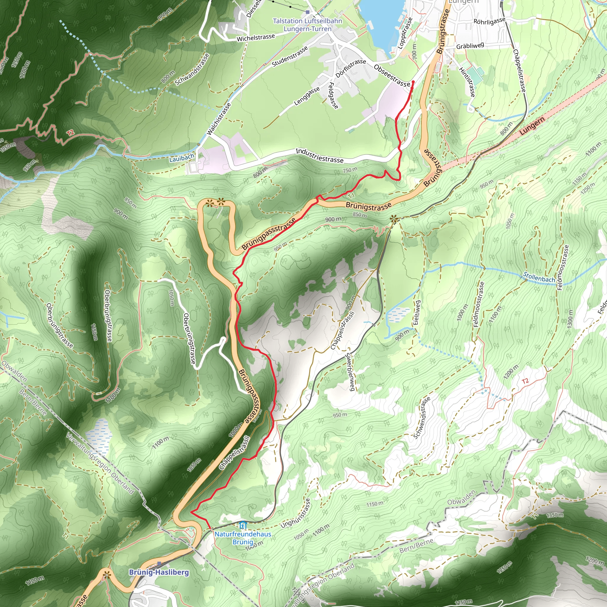 Archaeology theme trail - the old Brünig mule track mobile static map