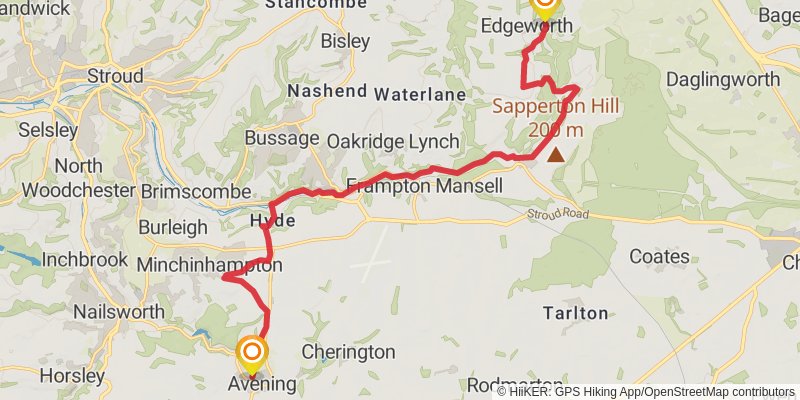 Cotswold Village Trail stage 7 Map