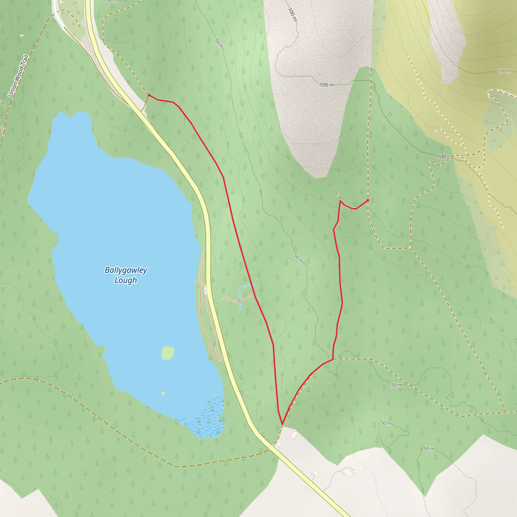 Union Wood - Mountain Access Route mobile static map