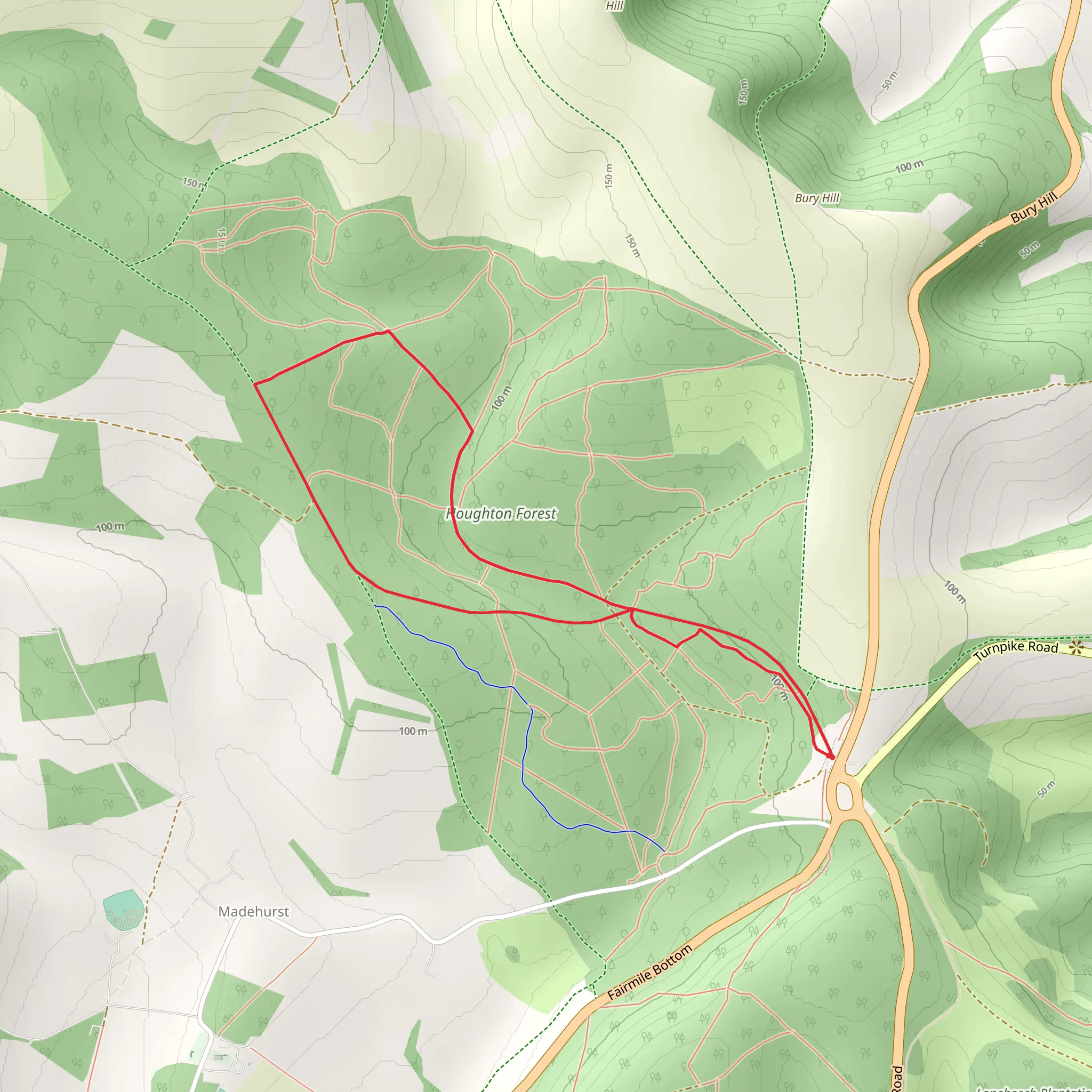 Houghton Forest Wood Walk mobile static map