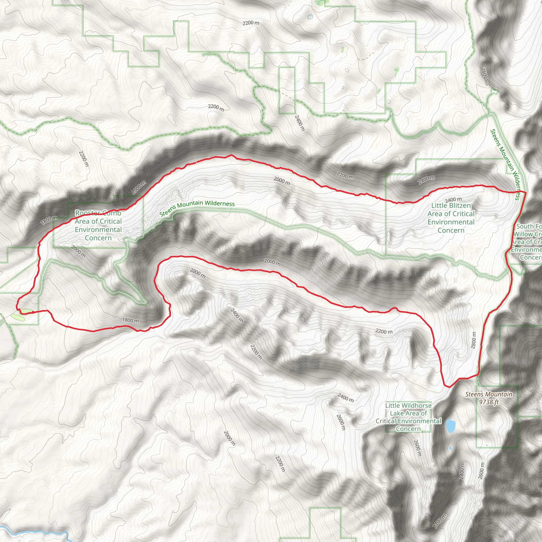 Steens Mountain Gorge Loop mobile static map