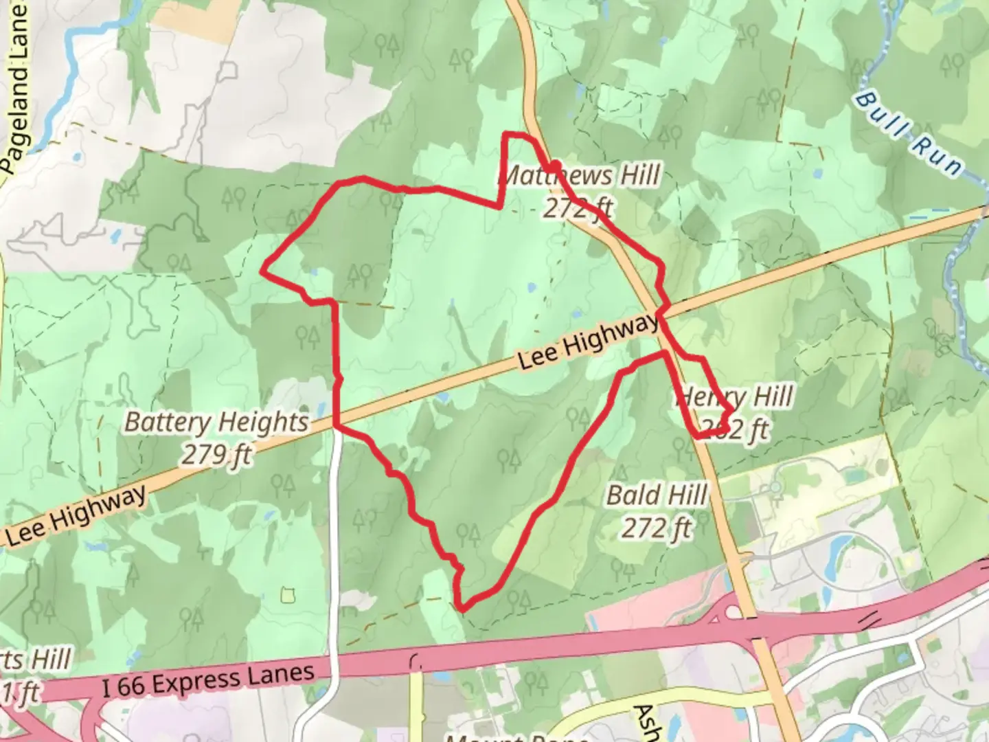 An image depicting the trail Second Manassas Loop Trail and its surrounding area.
