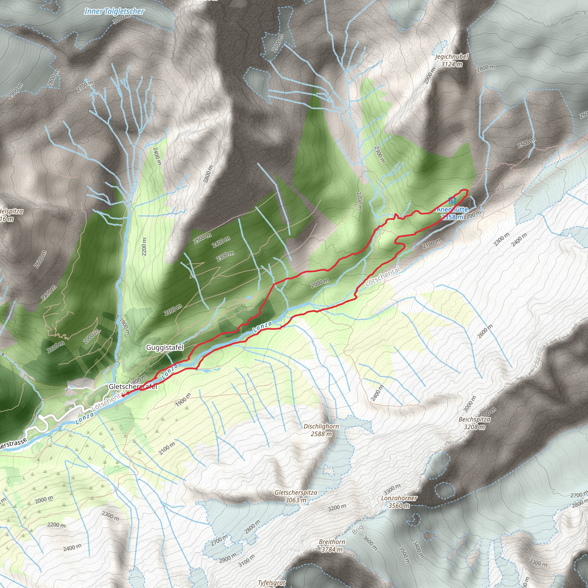 Lötschental Valley Loop Trail mobile static map