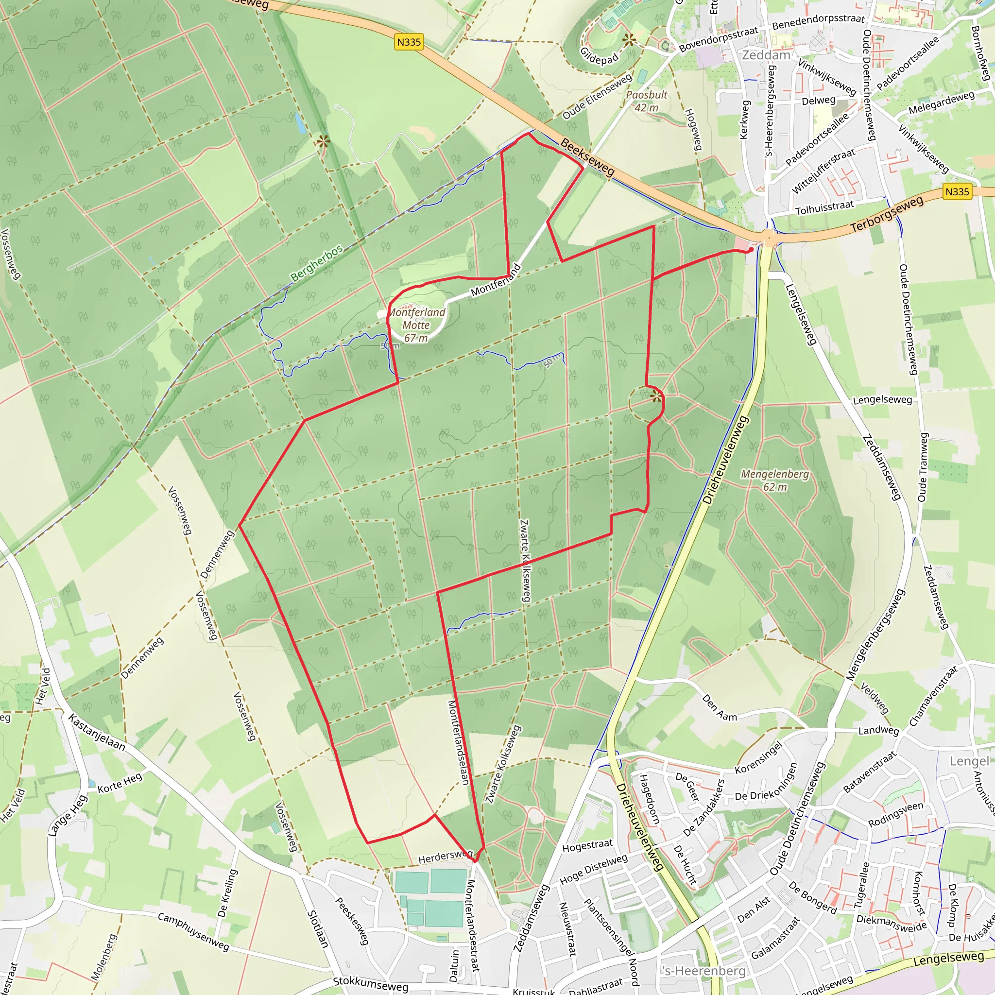 Landgoed Montferland and Galgenberg Loop mobile static map