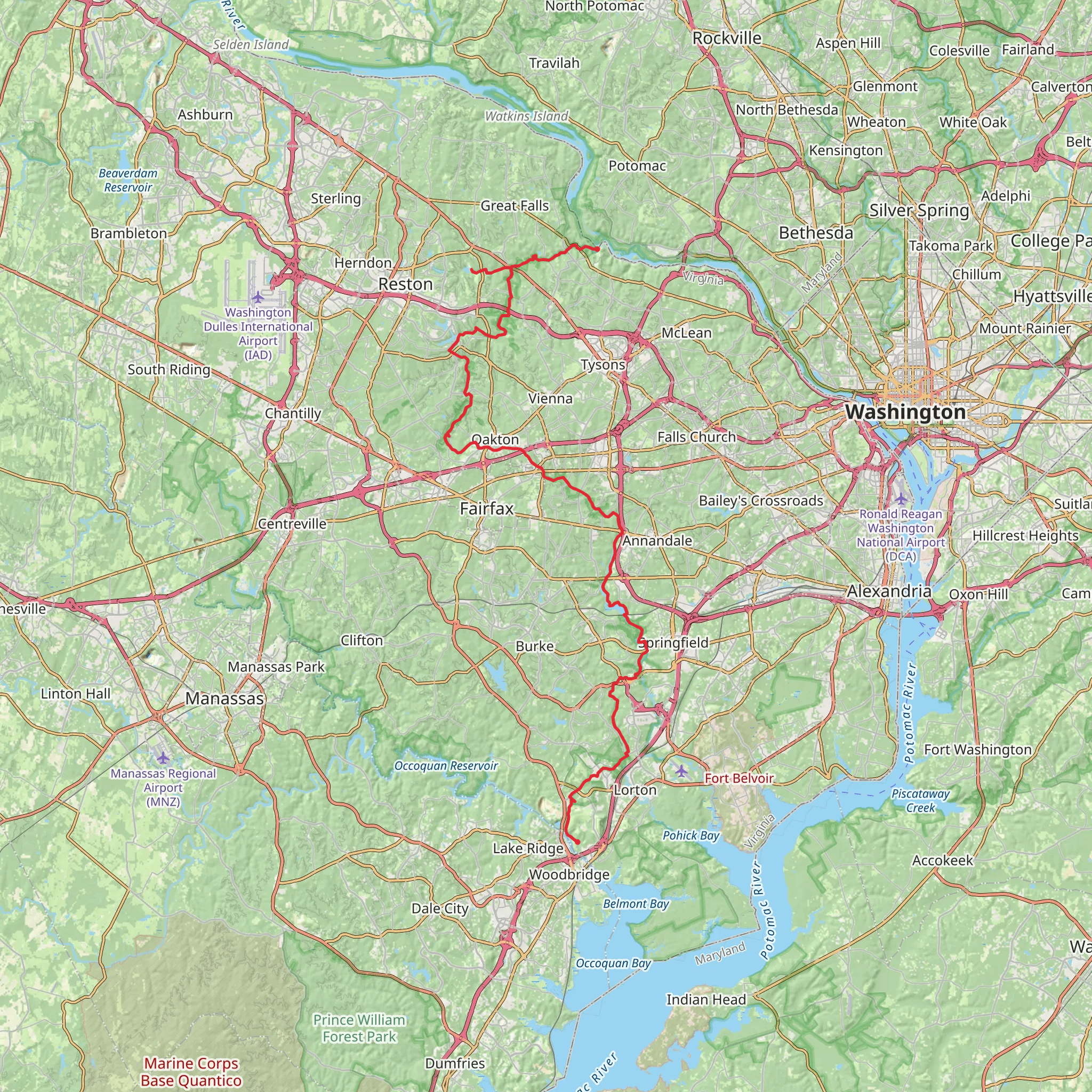 Fairfax Cross Country Trail mobile static map