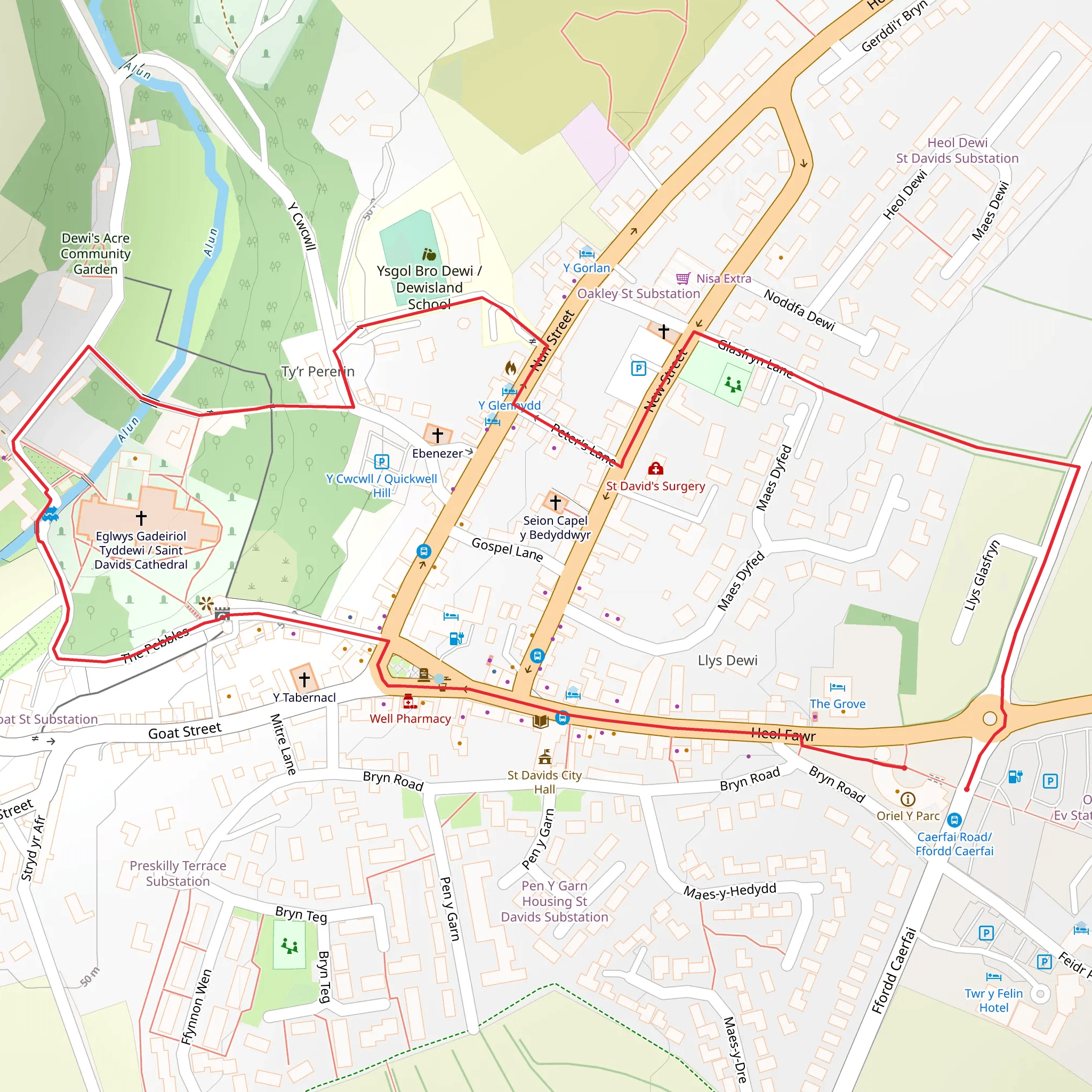 Historic St Davids mobile static map