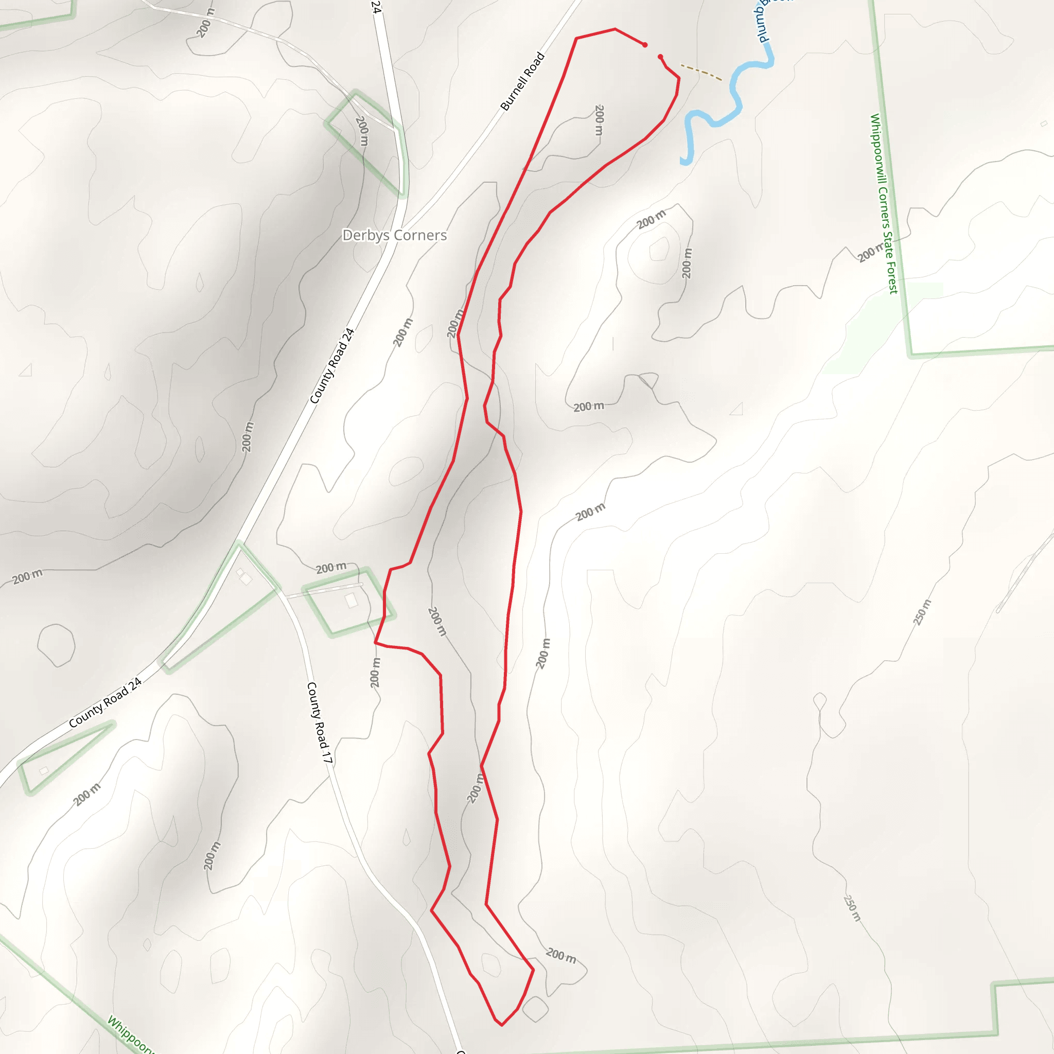 Derbys Corners Loop mobile static map