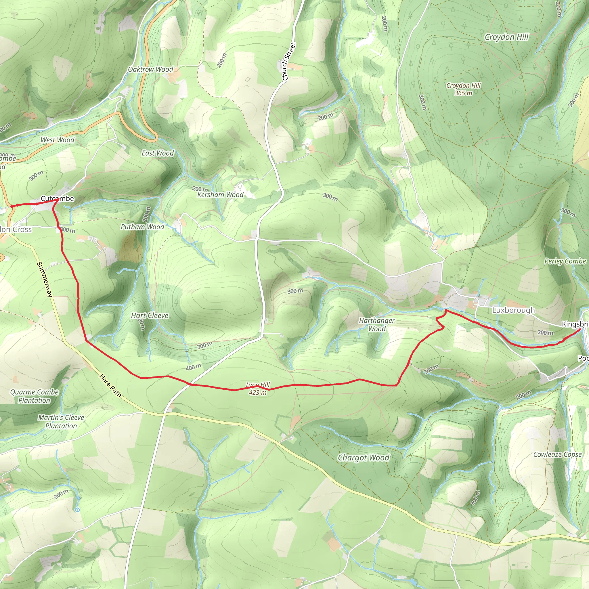 Brendon Hills mobile static map