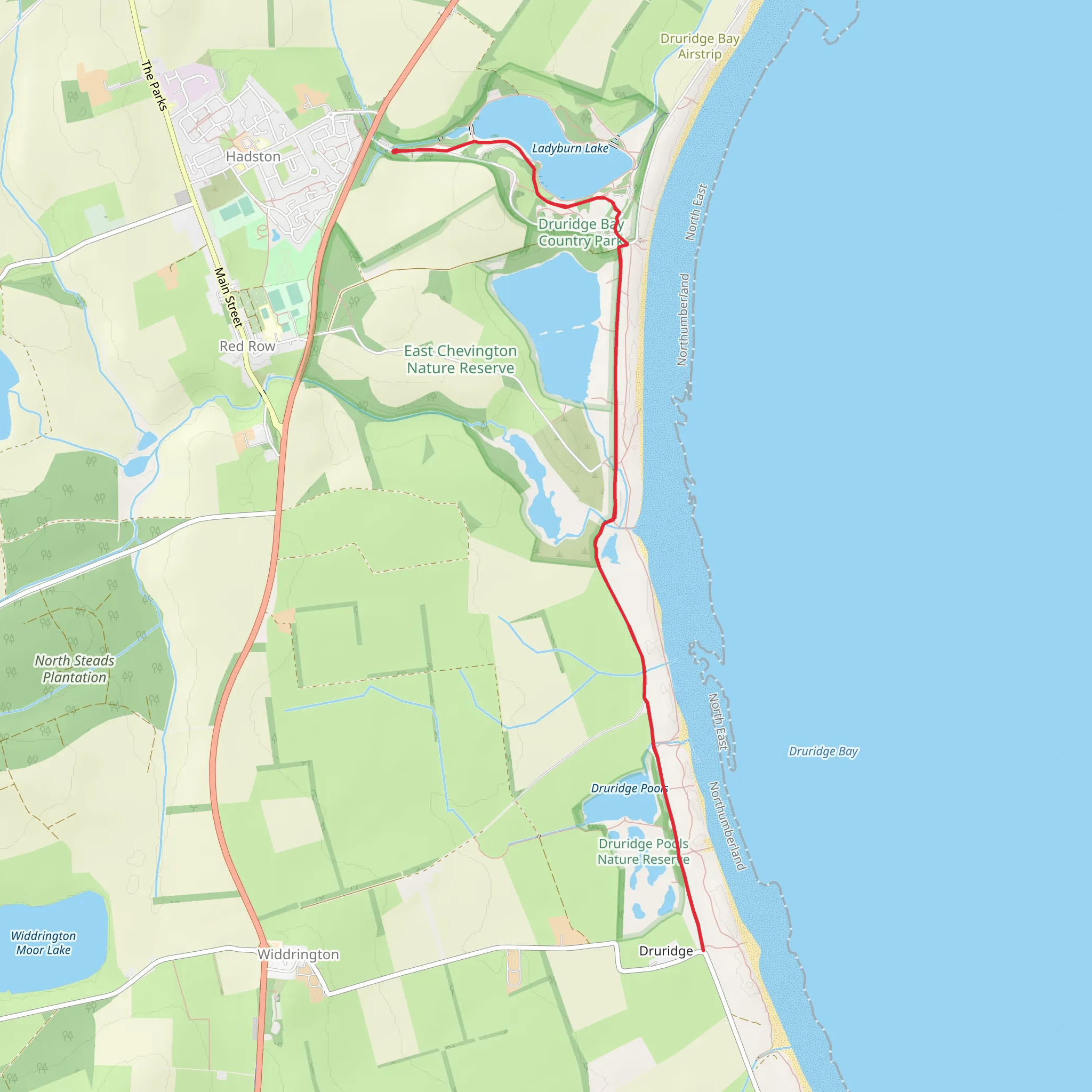 Druridge Bay Country Park mobile static map